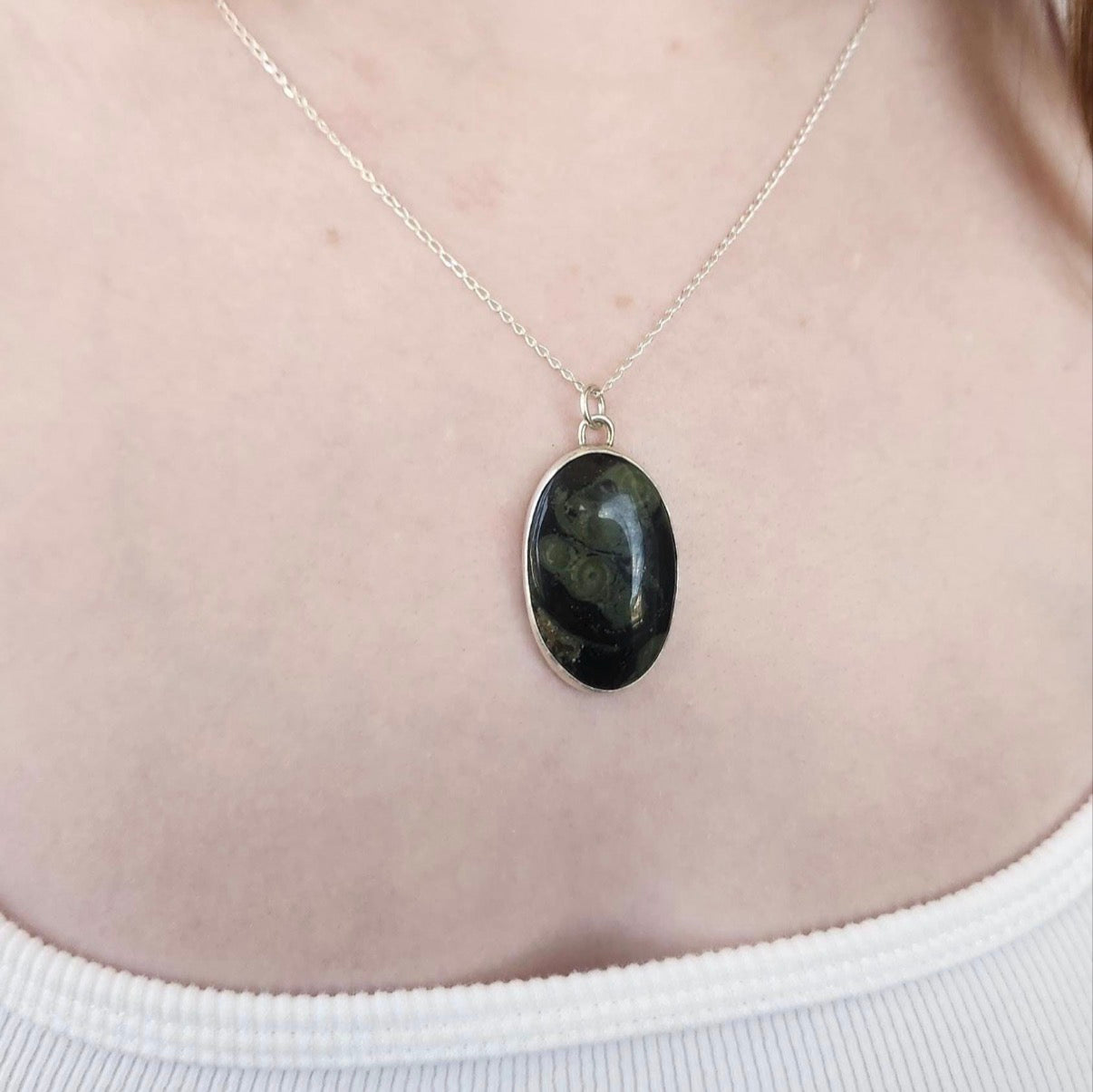 Kambaba Jasper Statement Necklace Pendant