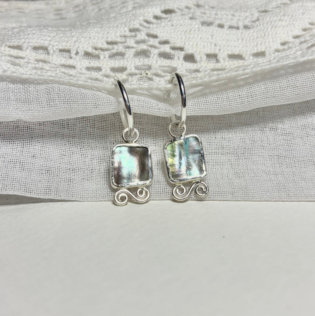 Abalone Shell Hoop Earrings