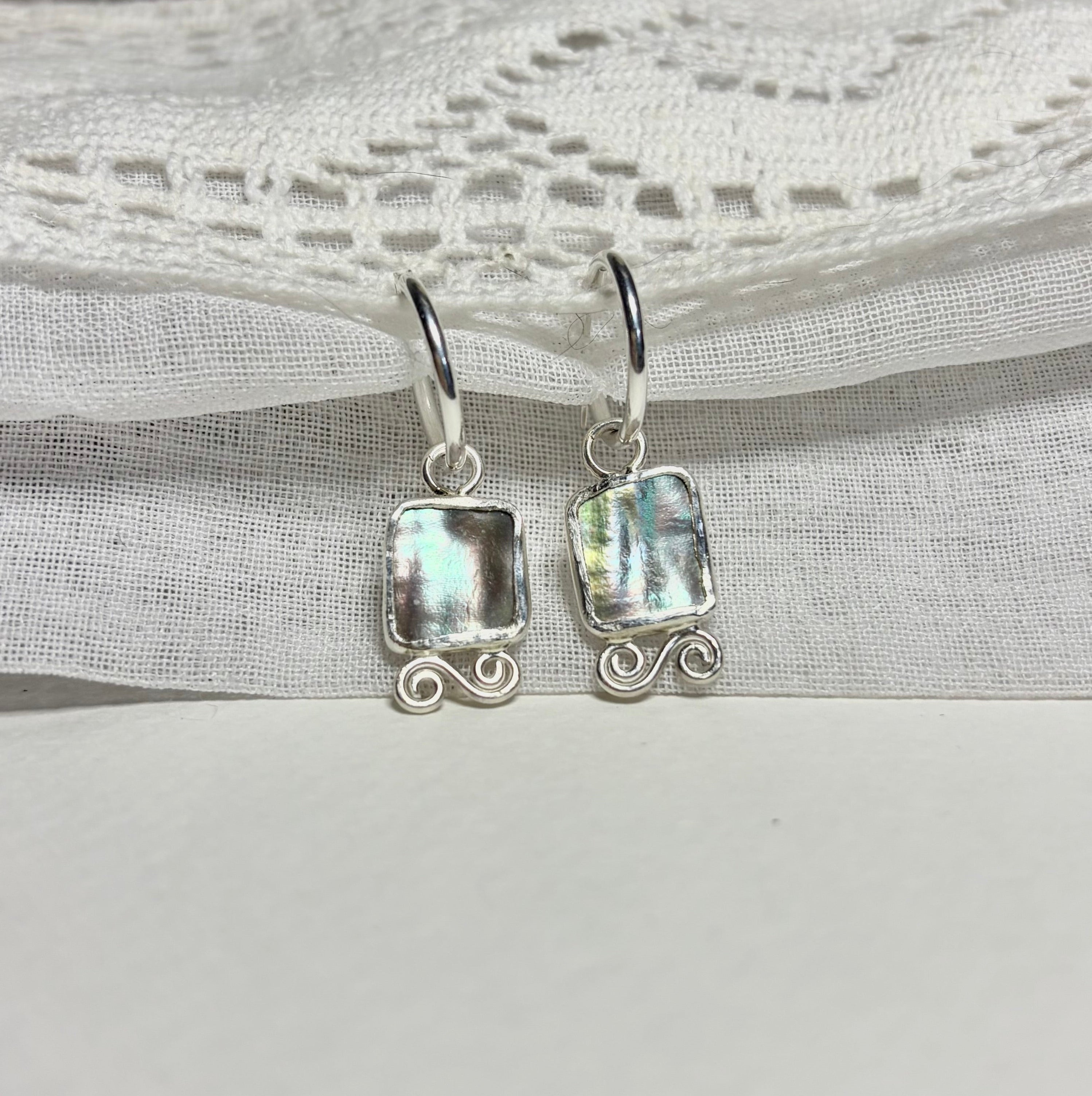 Abalone Shell Hoop Earrings