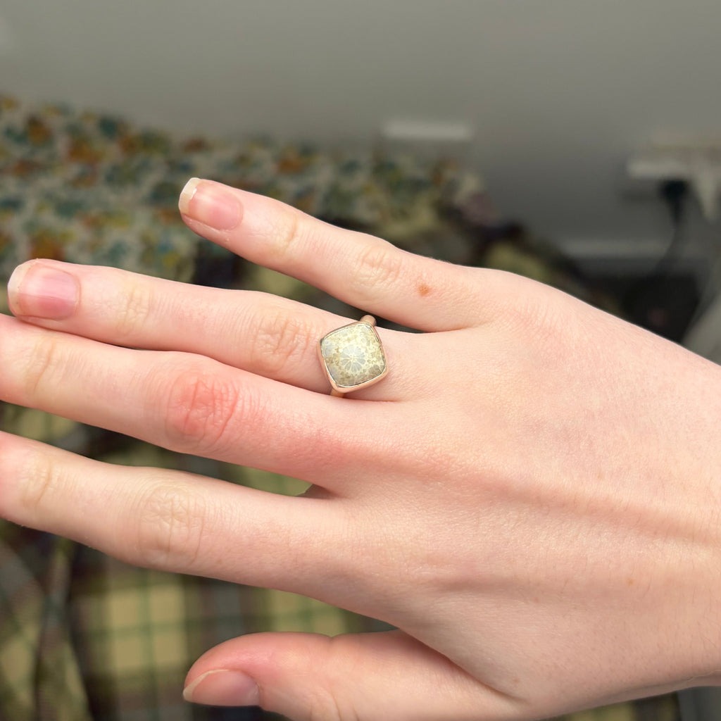 Fossil Coral Ring | Size 5.5 / Size K 1/2