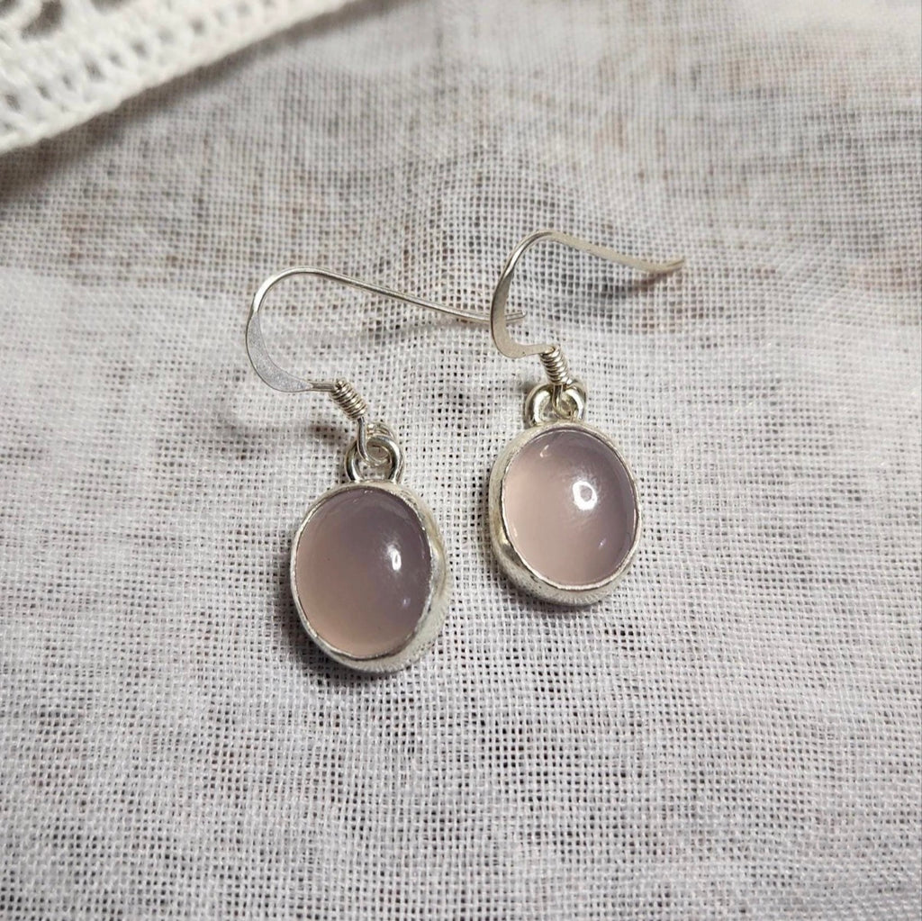 Lavender Chalcedony Dangle Earrings