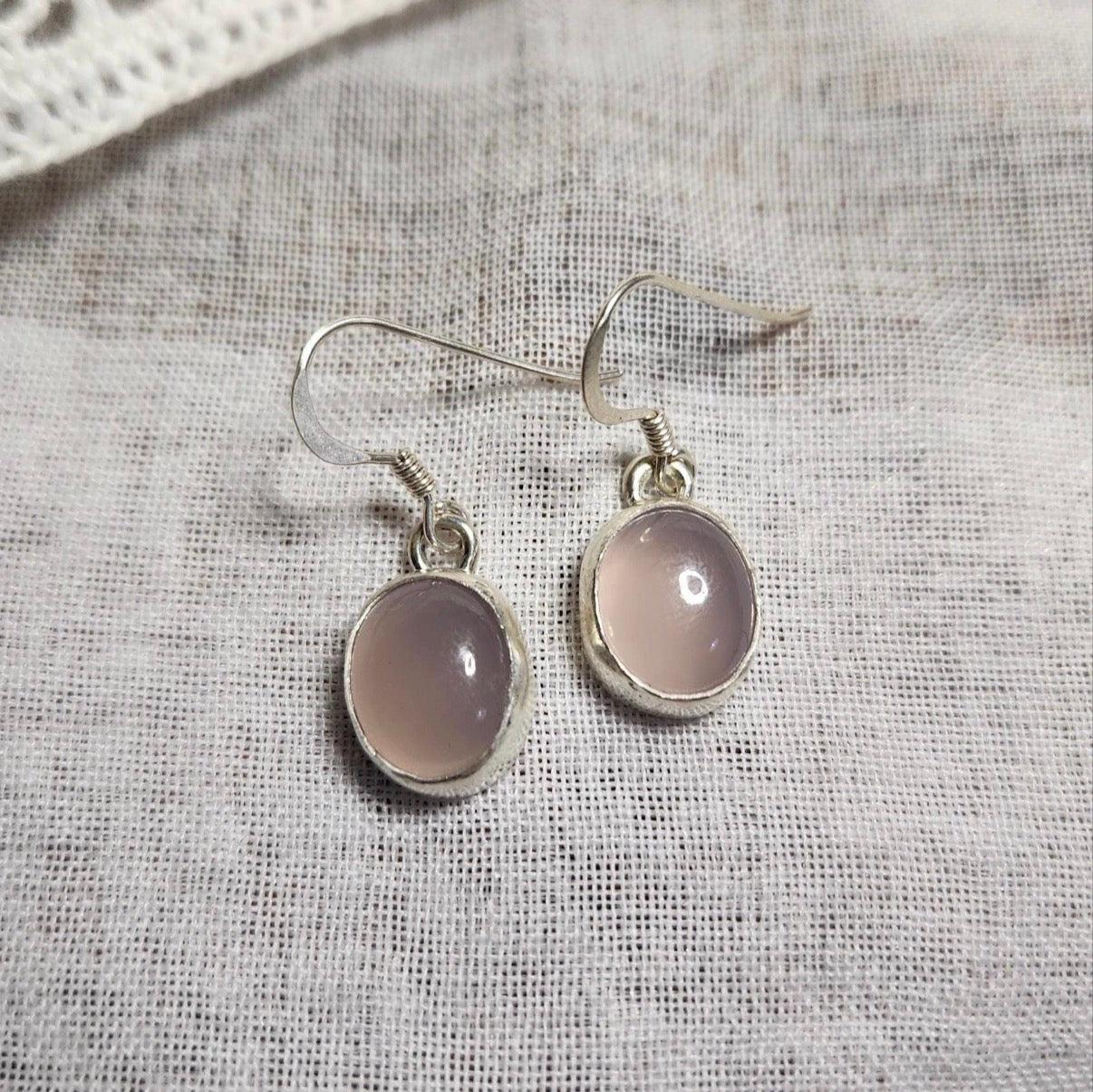 Lavender Chalcedony Dangle Earrings