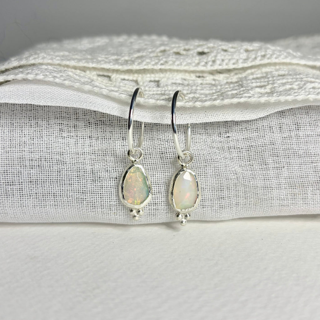 Ethiopian Opal Rose Cut Earrings