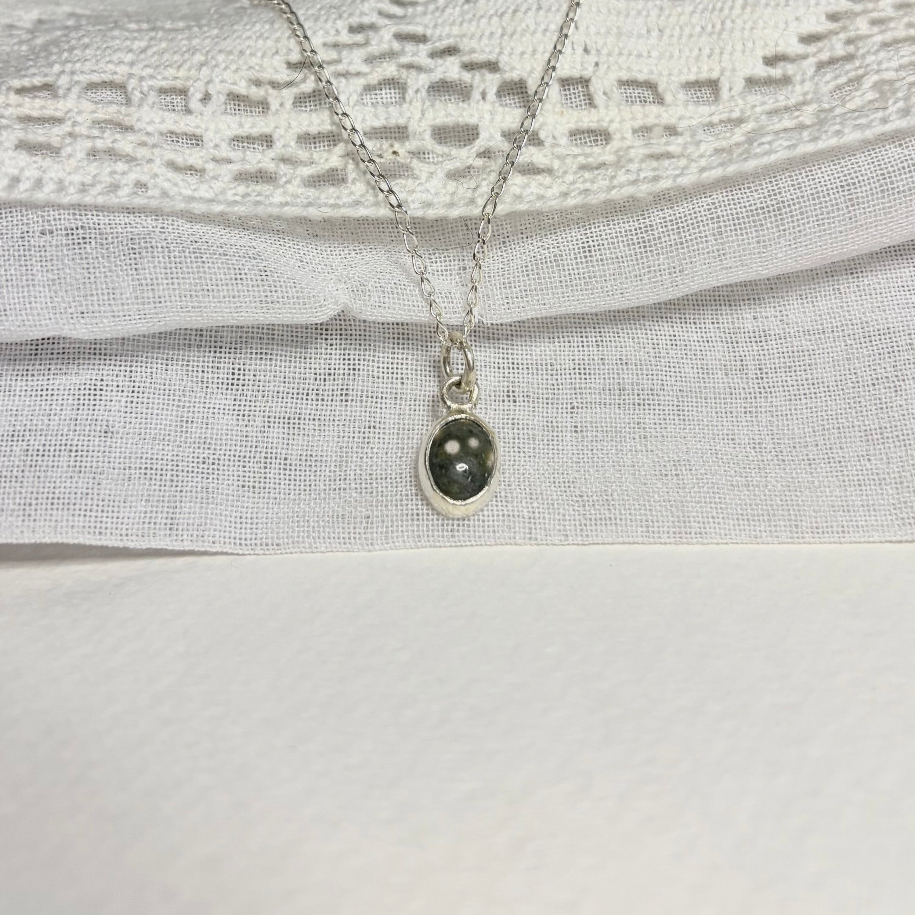 Ocean Jasper Dainty Necklace Pendant