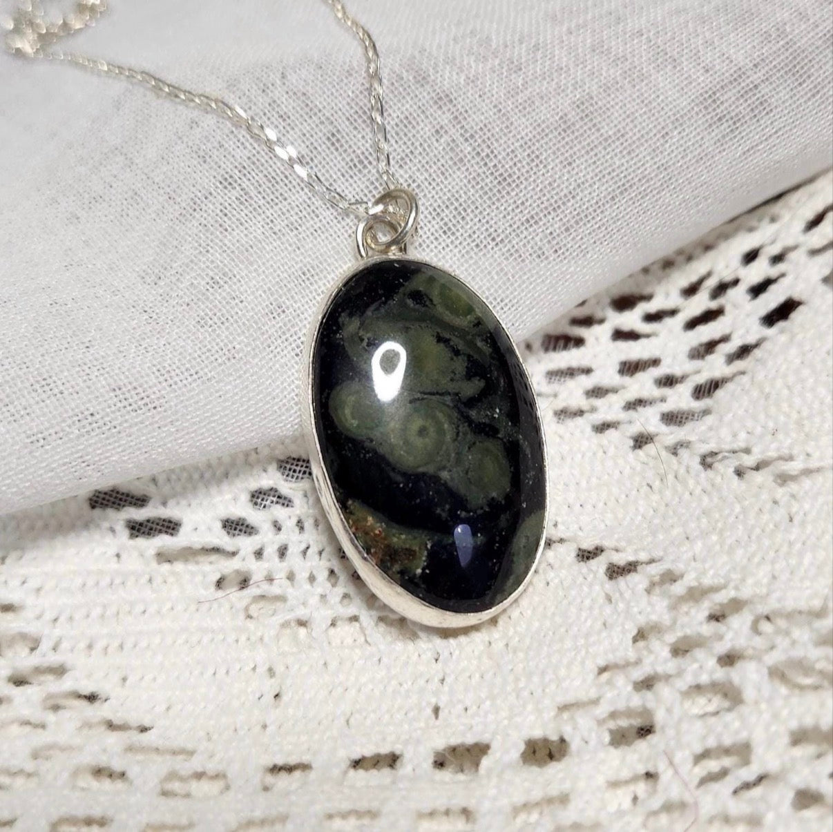 Kambaba Jasper Statement Necklace Pendant