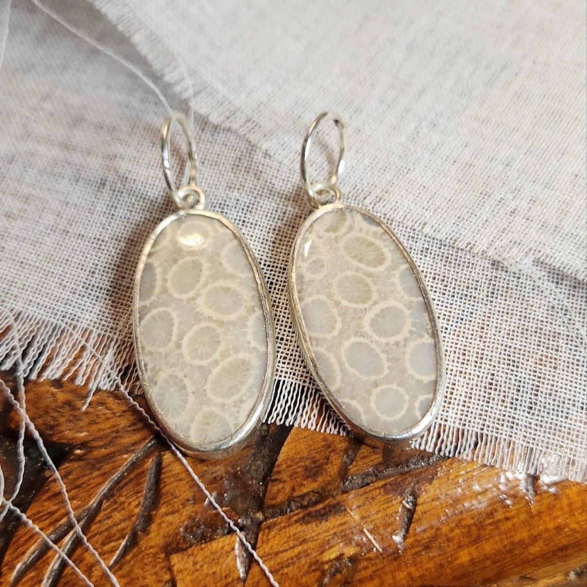 Fossil Coral Statement Earrings