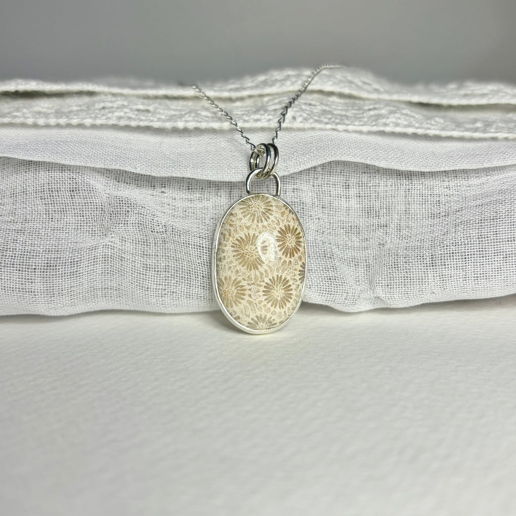 Fossil Coral Necklace Pendant