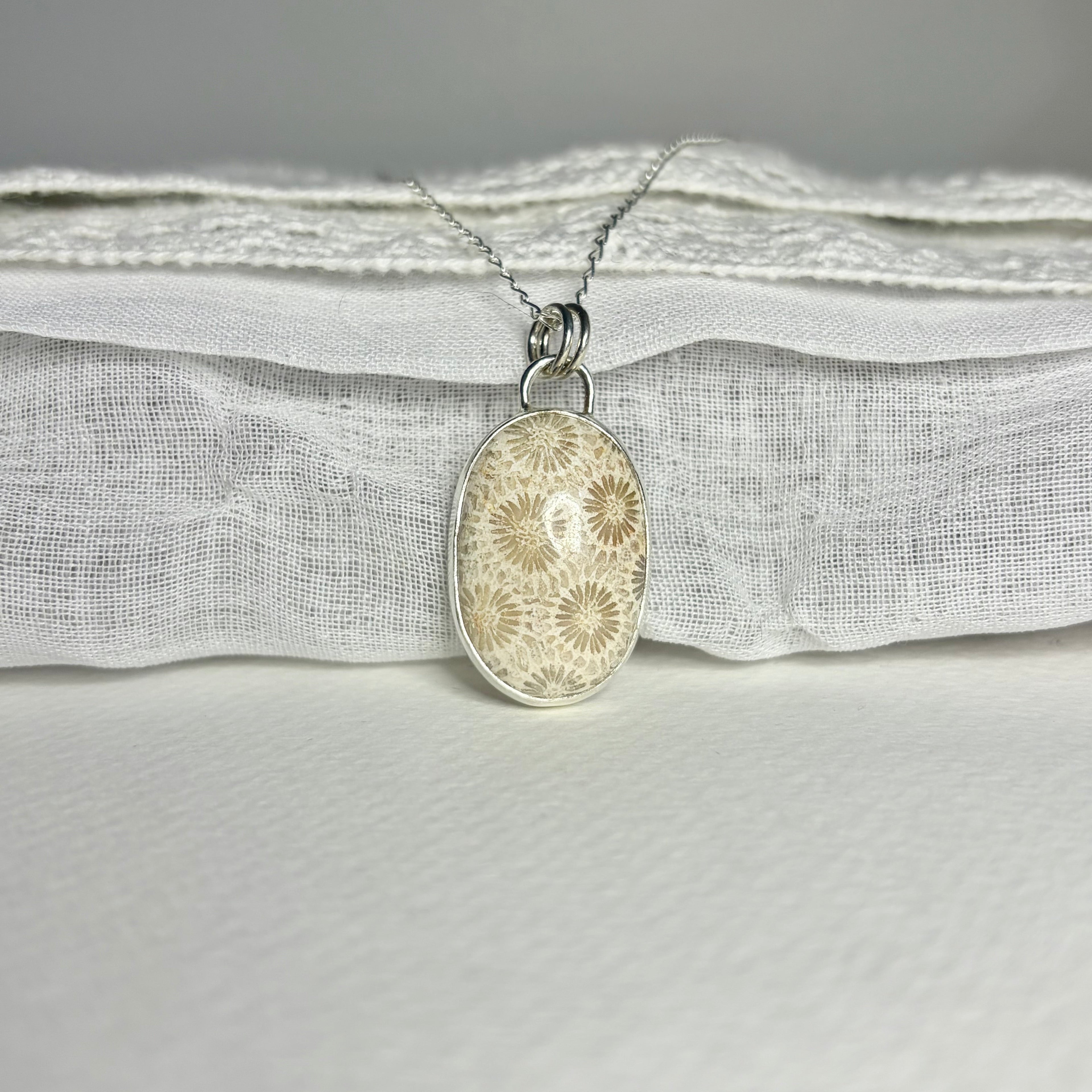 Fossil Coral Necklace Pendant