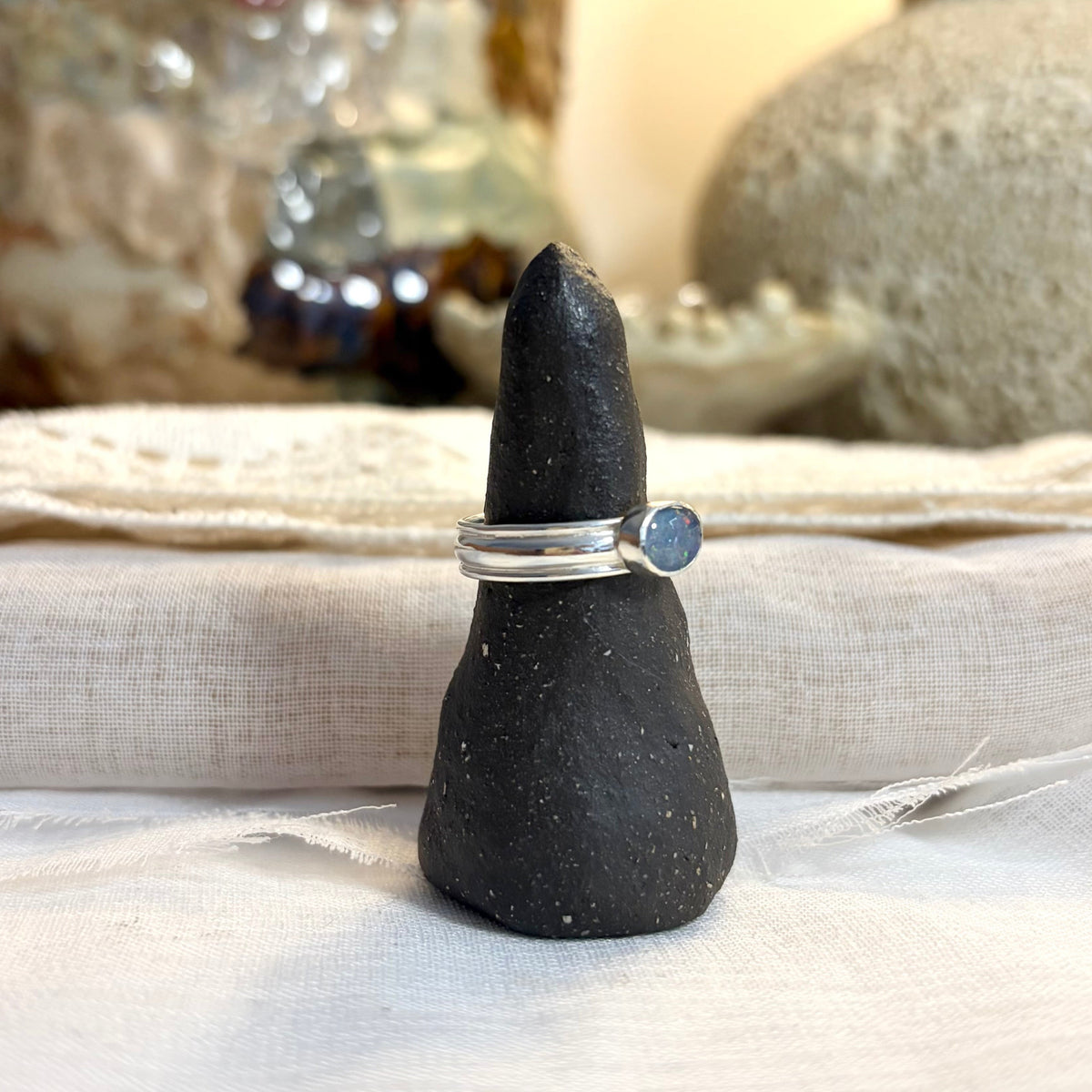 Opal Triplet Ring | Size 7.5 / Size O 1/2