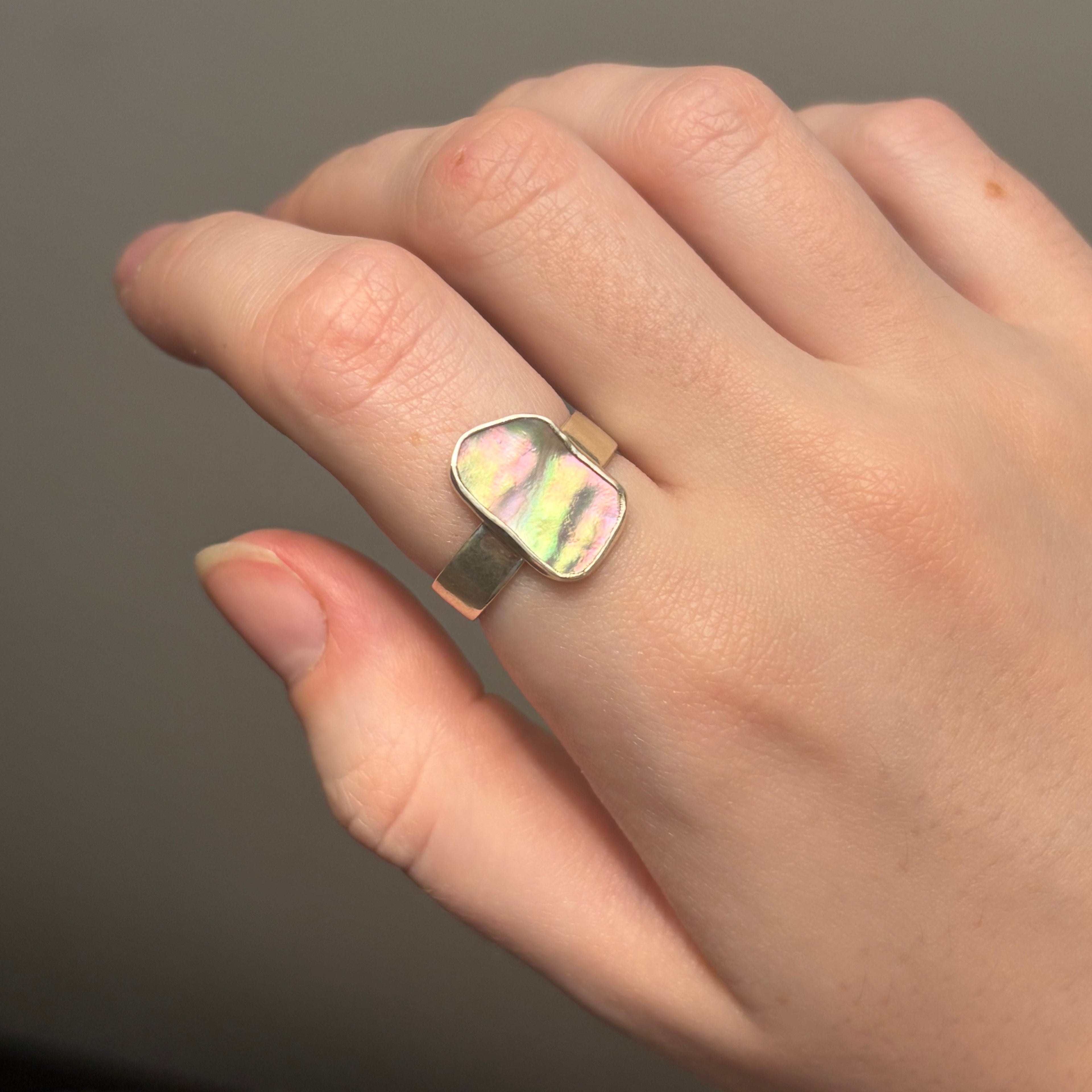 Abalone Chunky Ring | Size 7.75 / Size P
