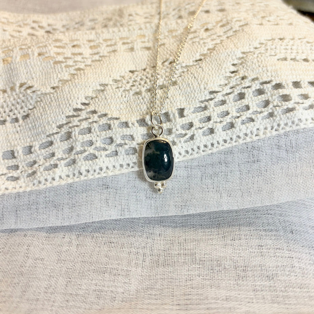 Moss Agate Necklace Pendant