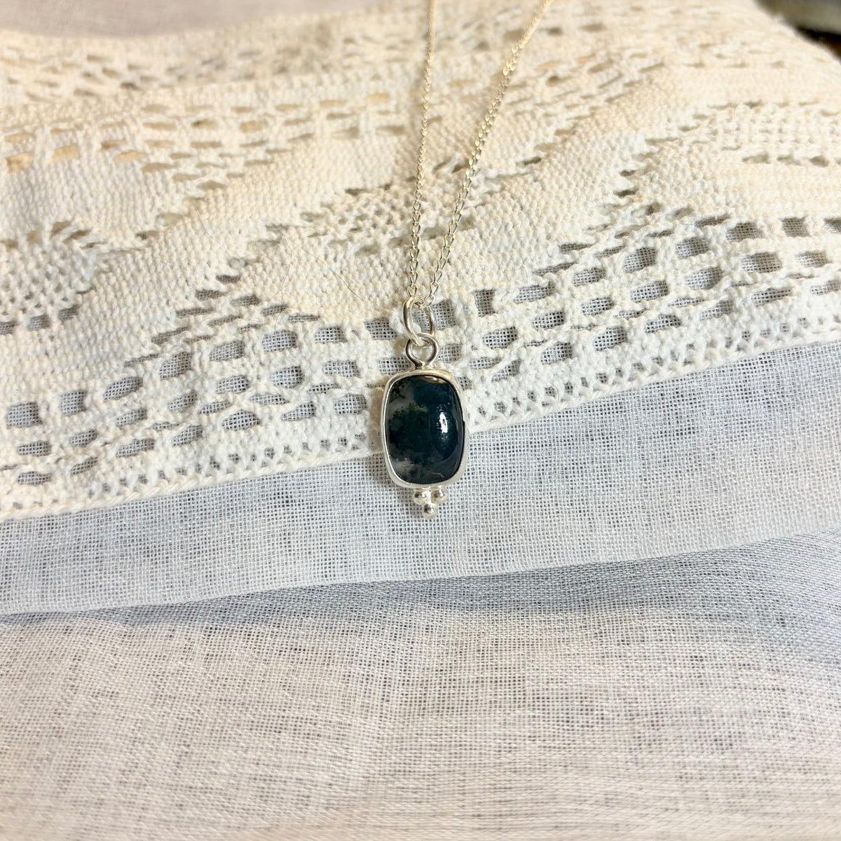 Moss Agate Necklace Pendant
