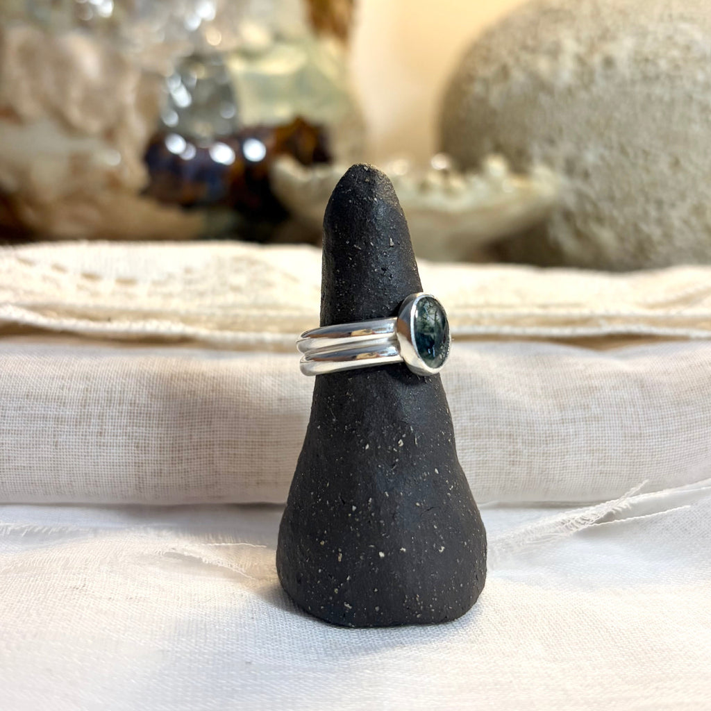 Moss Agate Ring | Size 7 / Size N 1/2