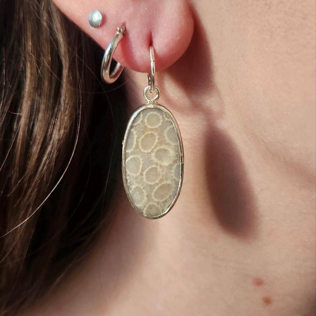 Fossil Coral Statement Earrings