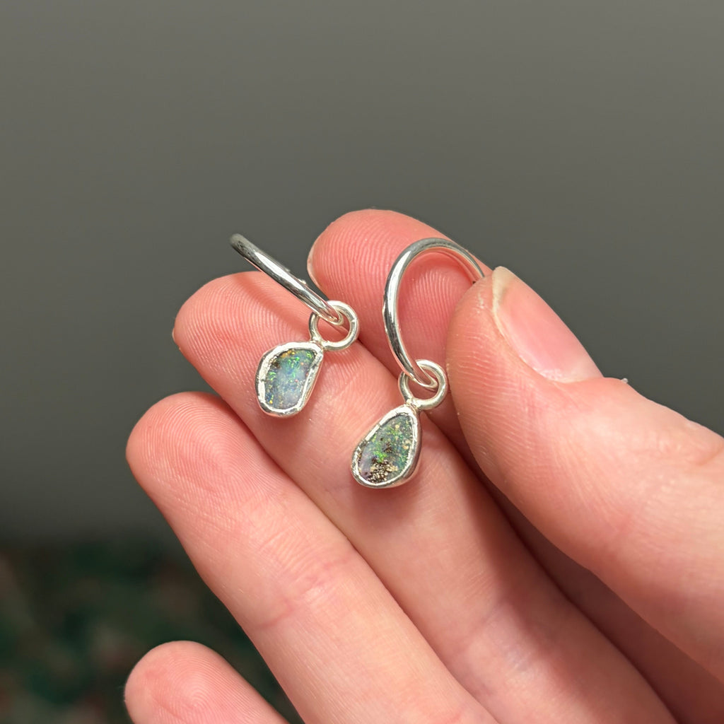 Boulder Opal Dainty Earrings