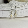 Diamond Shape Pearl Earring Hoops