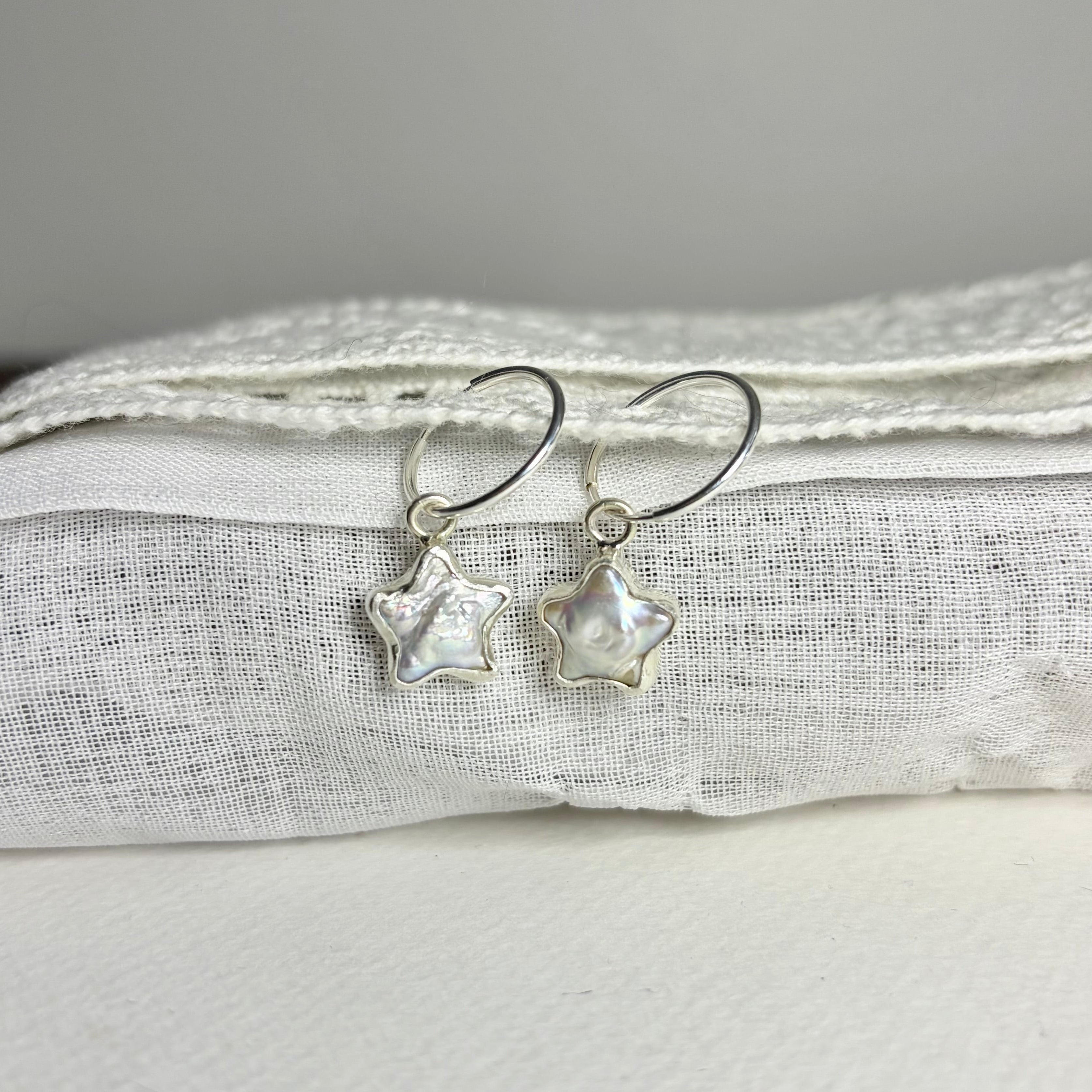 Star Shaped Pearl Earrings