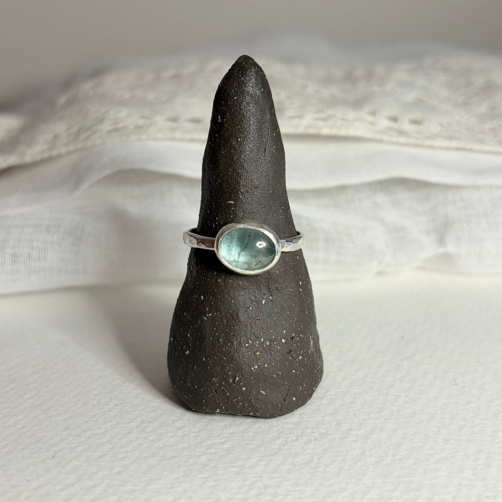 Kyanite Hammered Ring | Size 10 / Size T 1/2