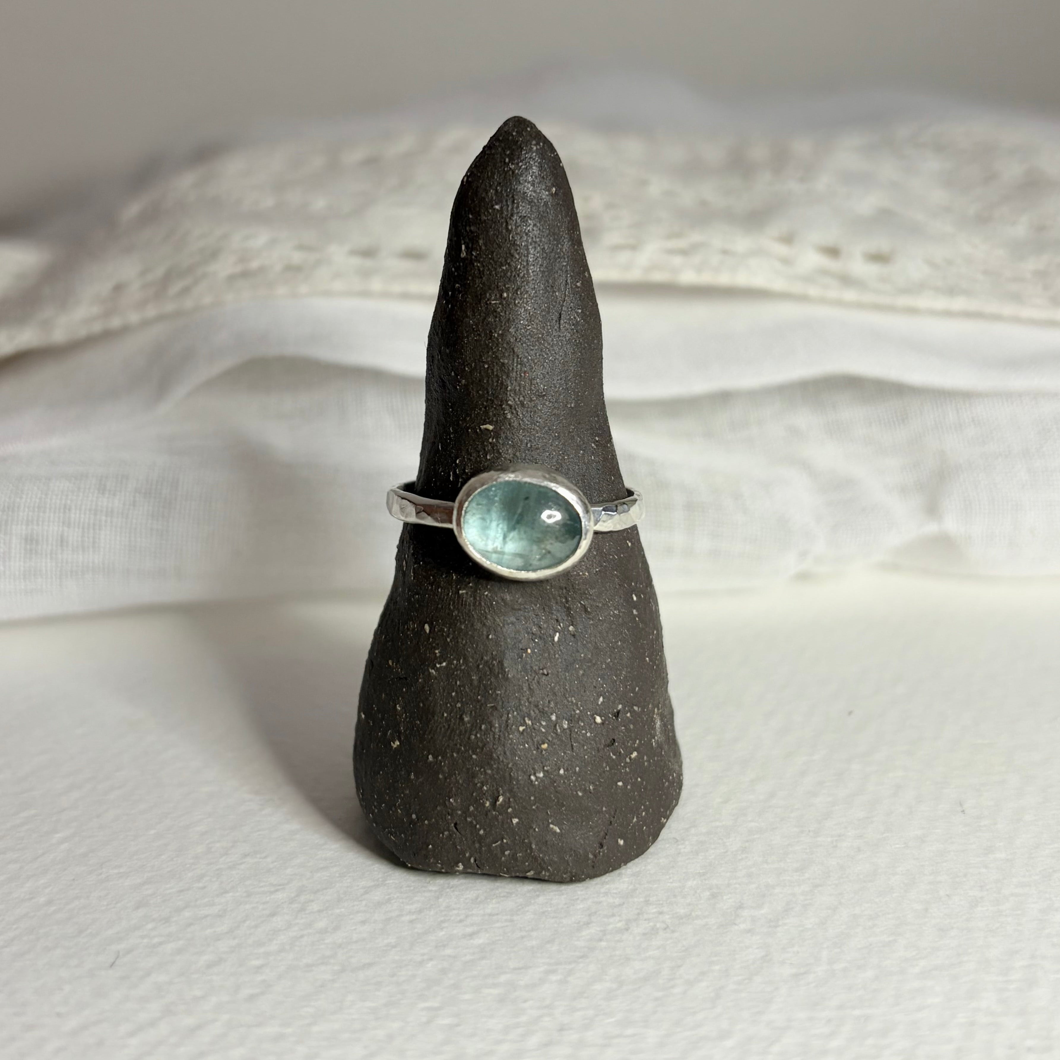 Kyanite Hammered Ring | Size 10 / Size T 1/2