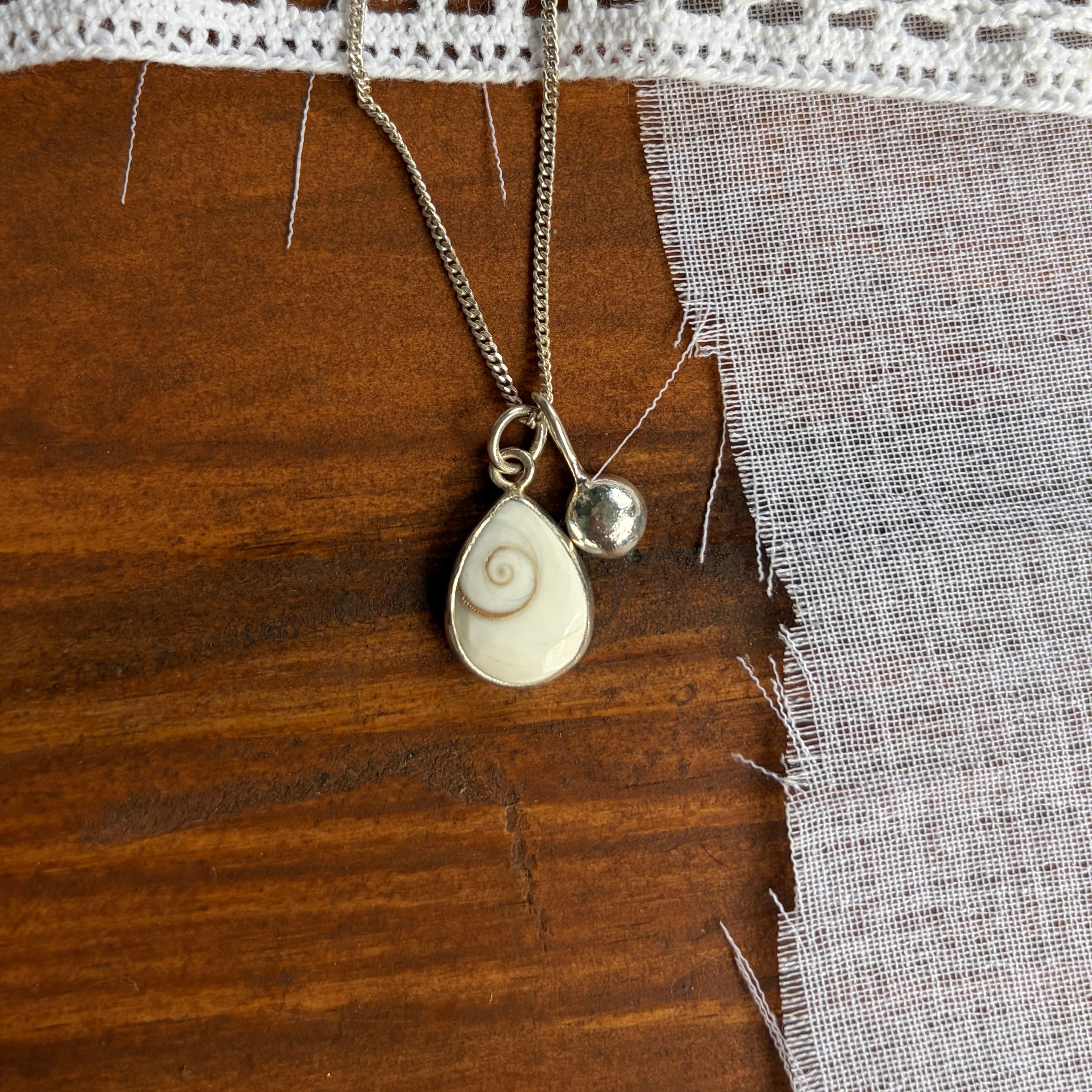 Recycled Silver Pebble Pendant **RANDOM ONE