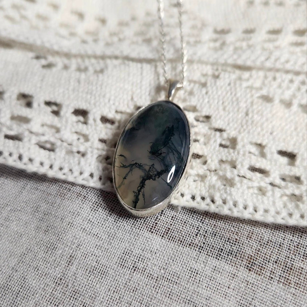 Moss Agate Necklace Pendant