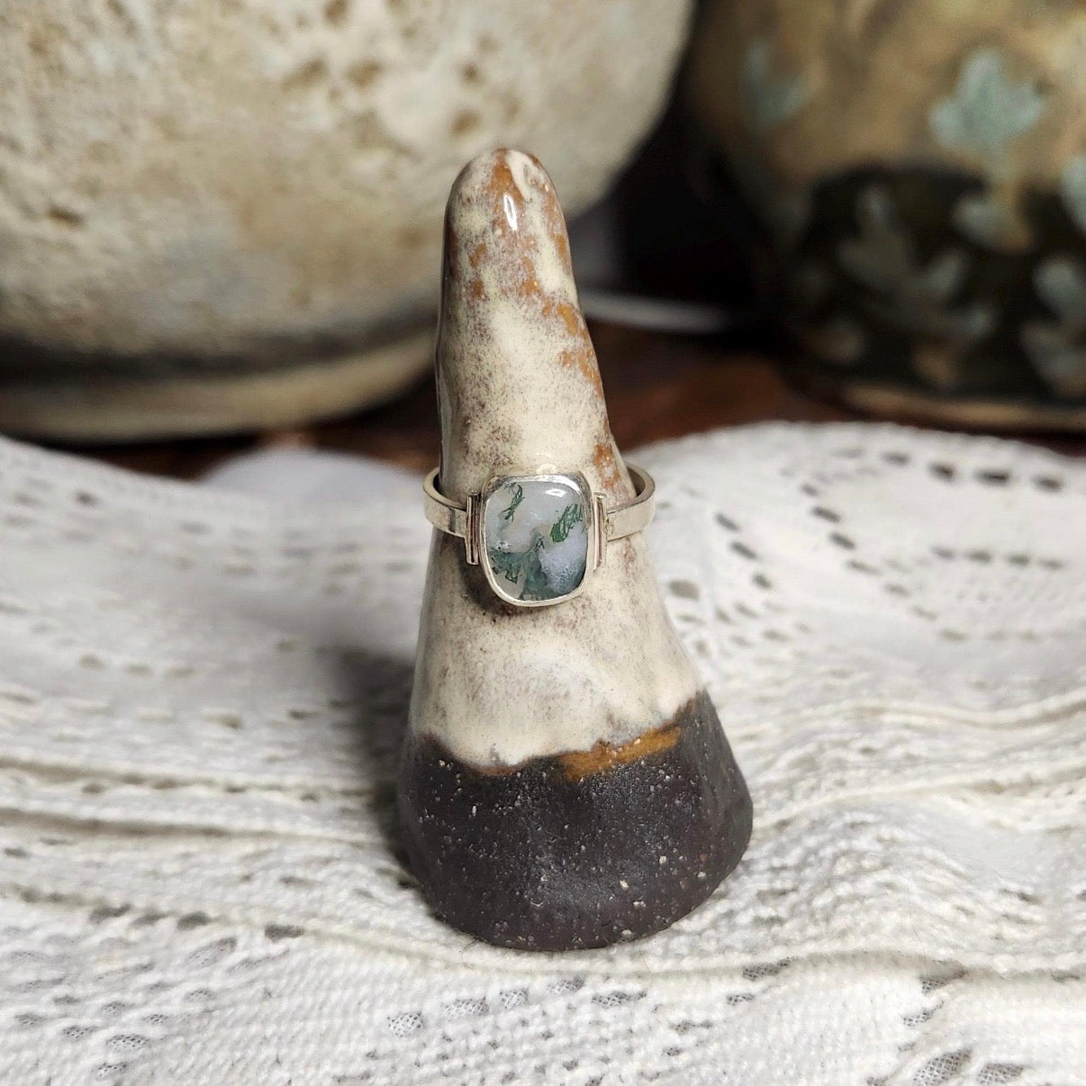 Moss Agate Ring | Size 6.75 / Size N