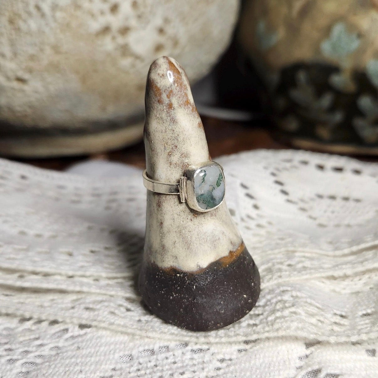 Moss Agate Ring | Size 6.75 / Size N