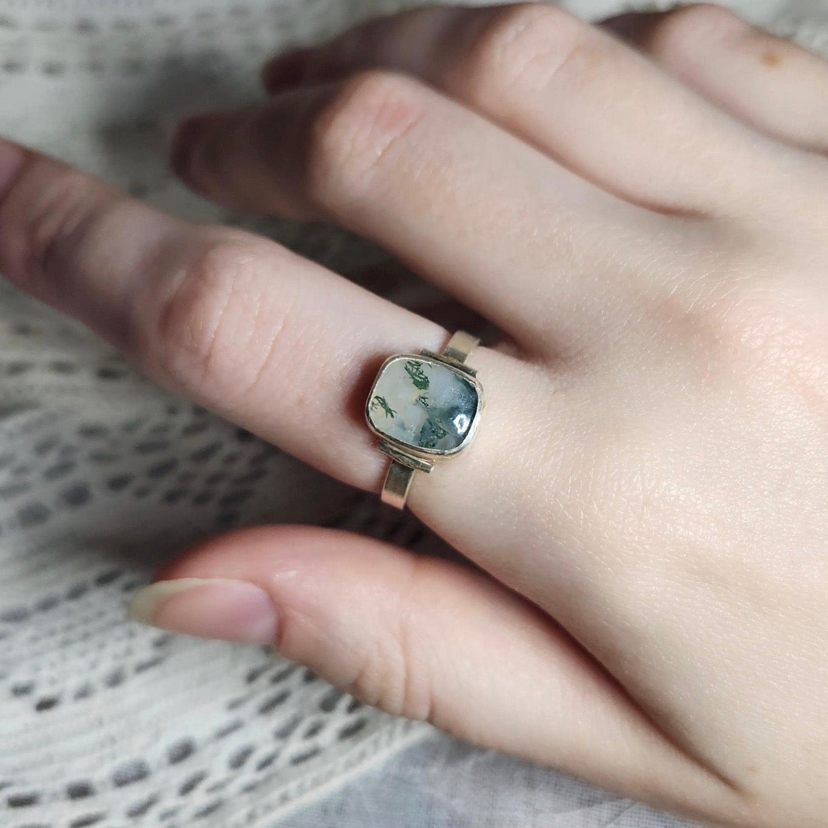 Moss Agate Ring | Size 6.75 / Size N