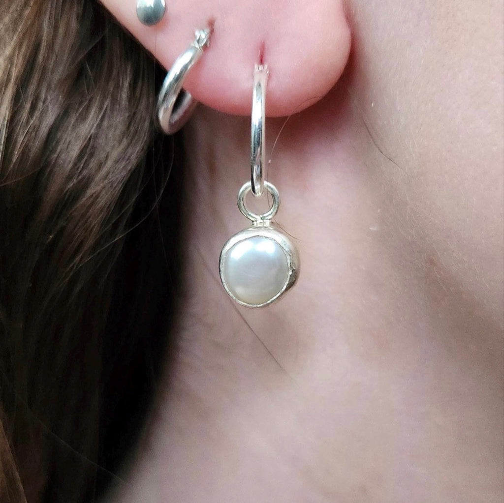 Pearl Hoop Earrings