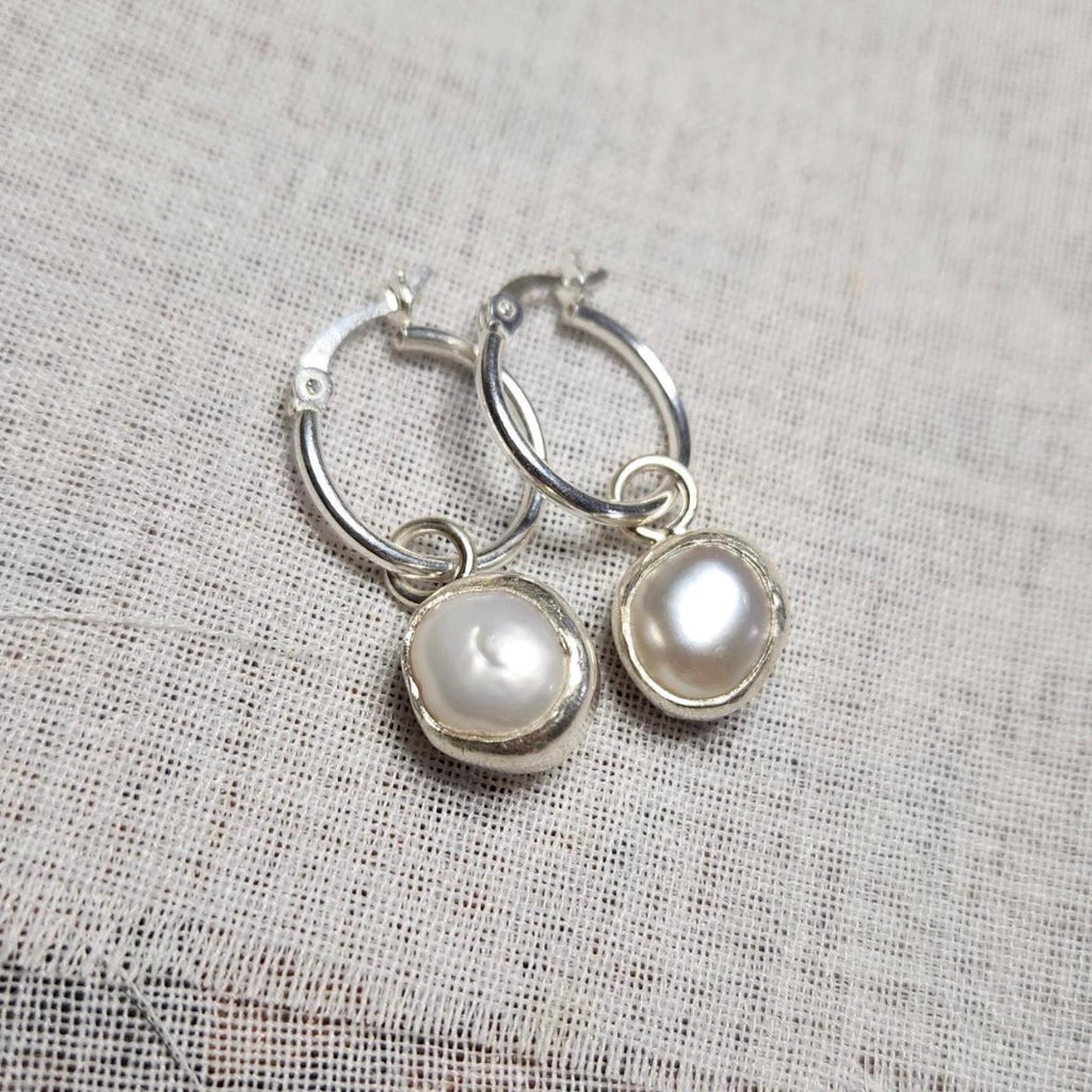 Pearl Hoop Earrings
