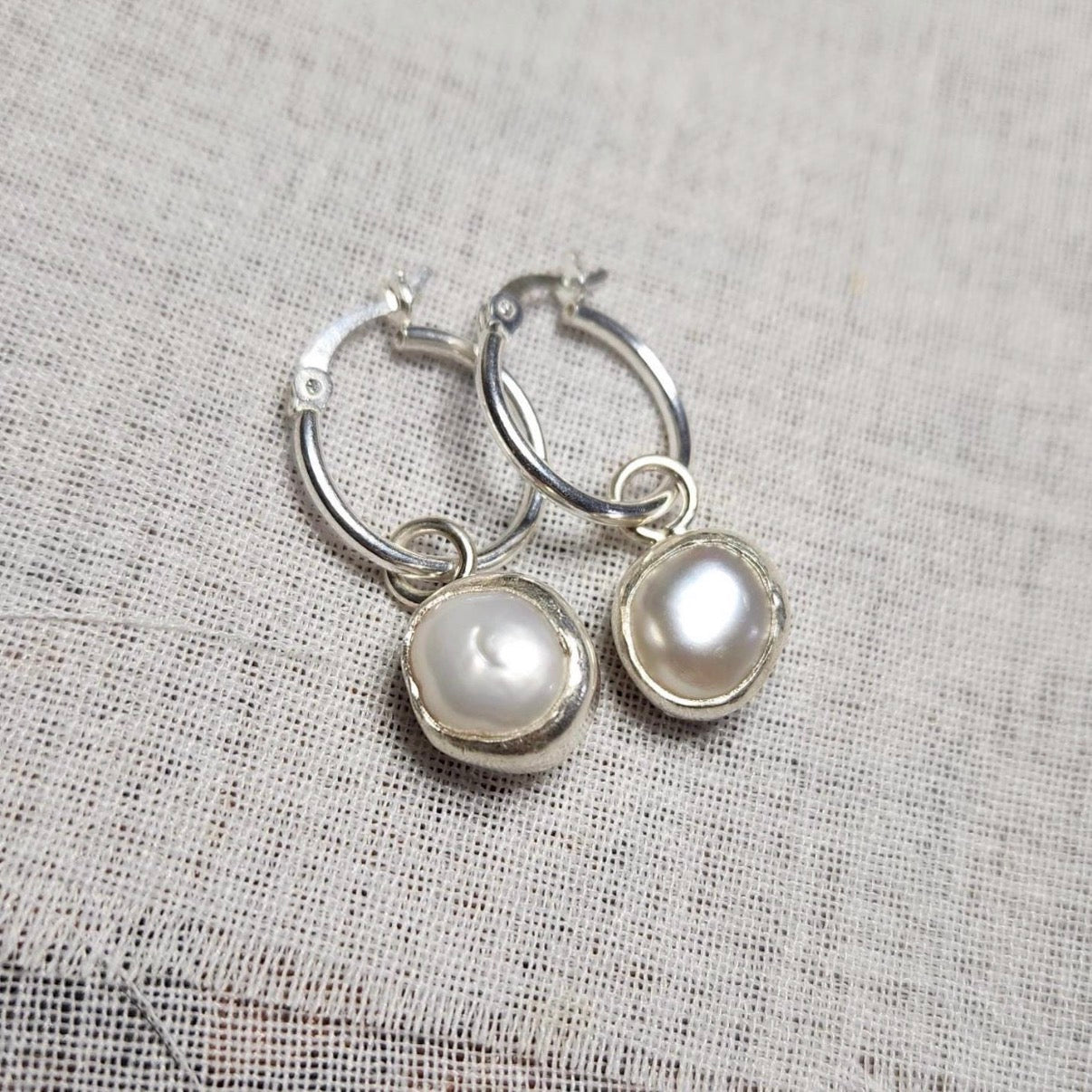 Pearl Hoop Earrings