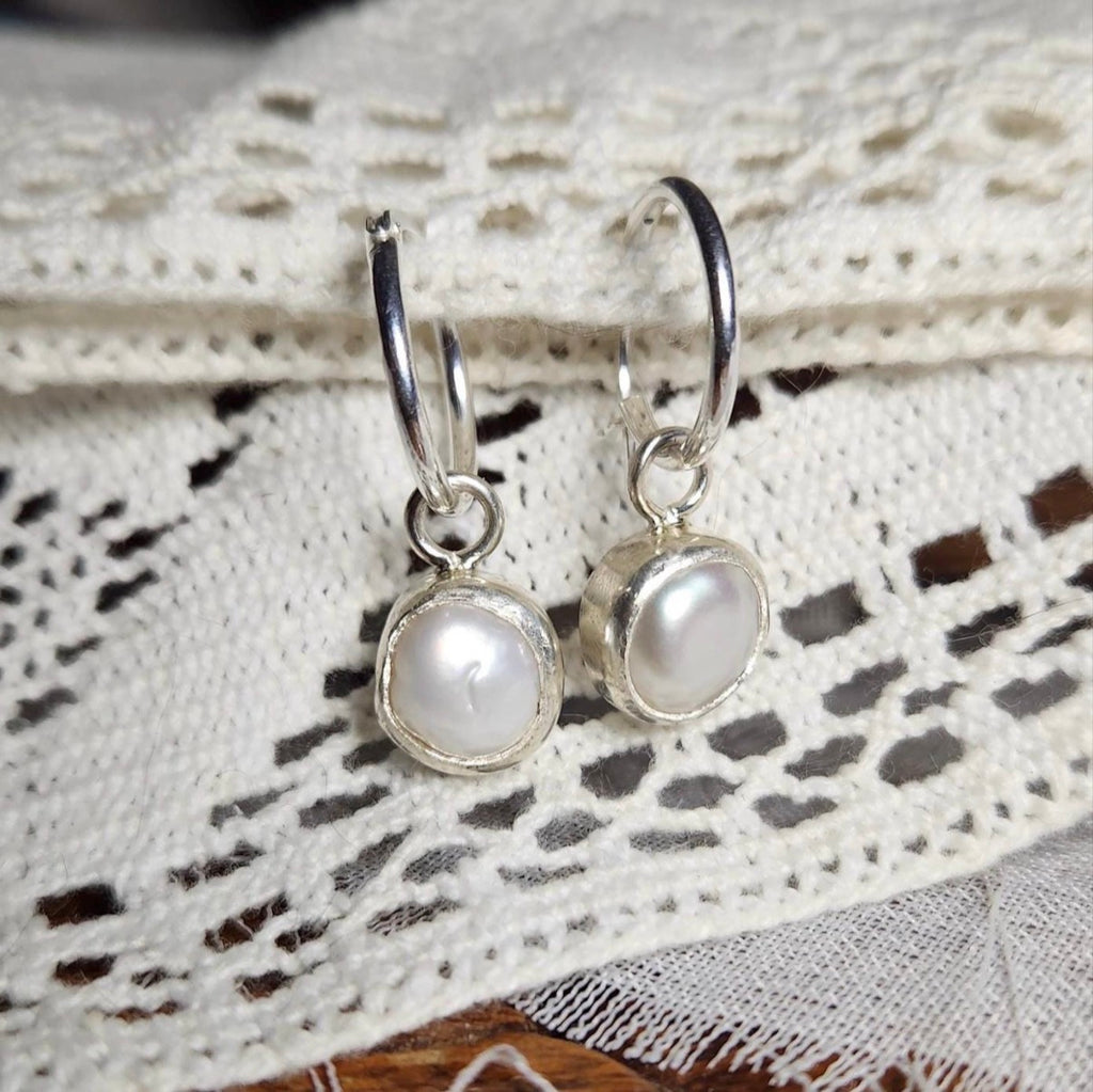 Pearl Hoop Earrings