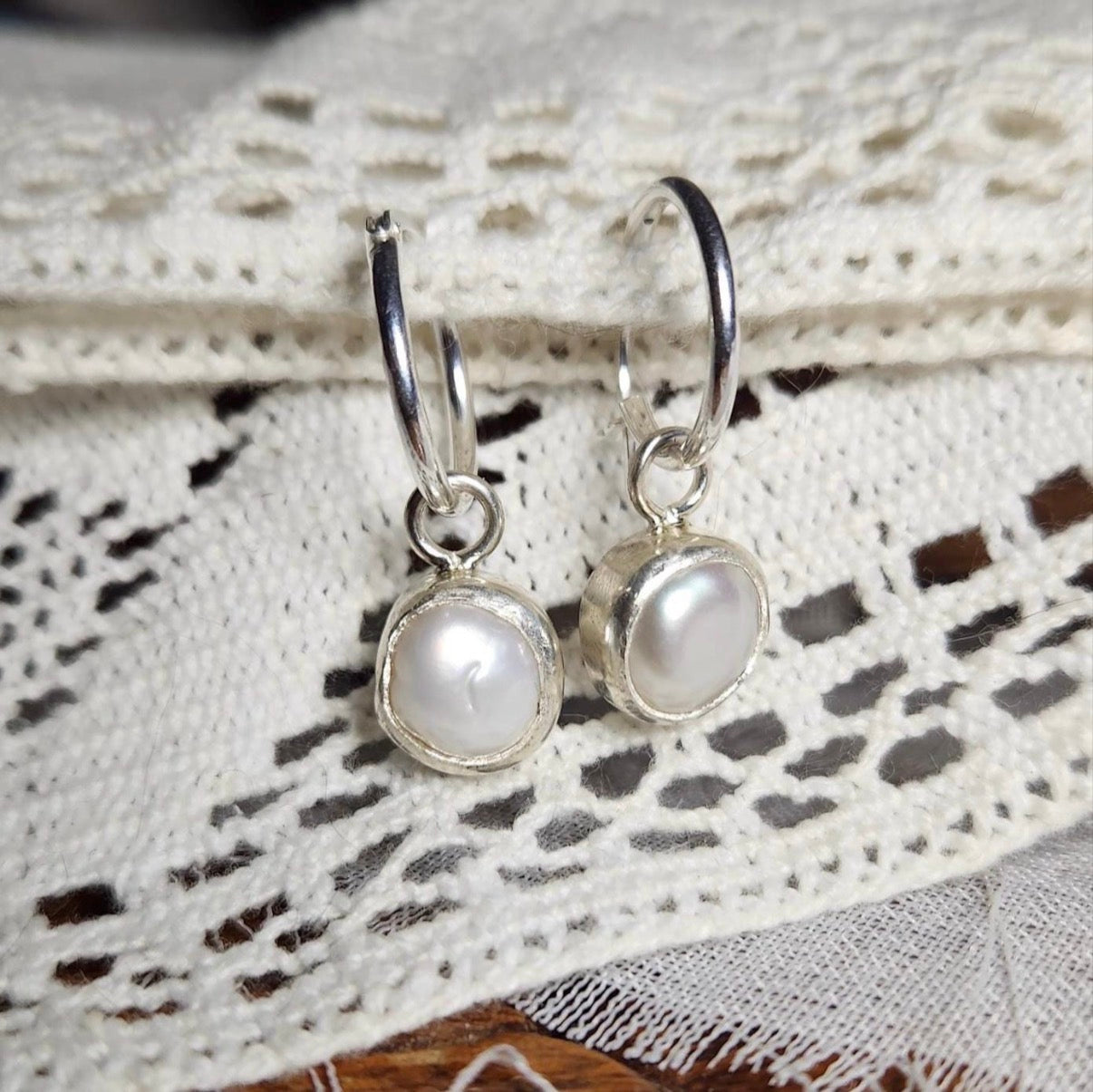 Pearl Hoop Earrings