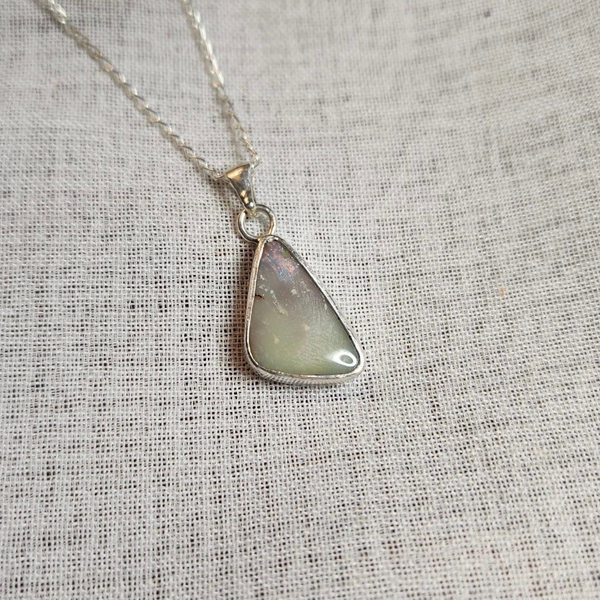 Solid Boulder Opal Necklace Pendant