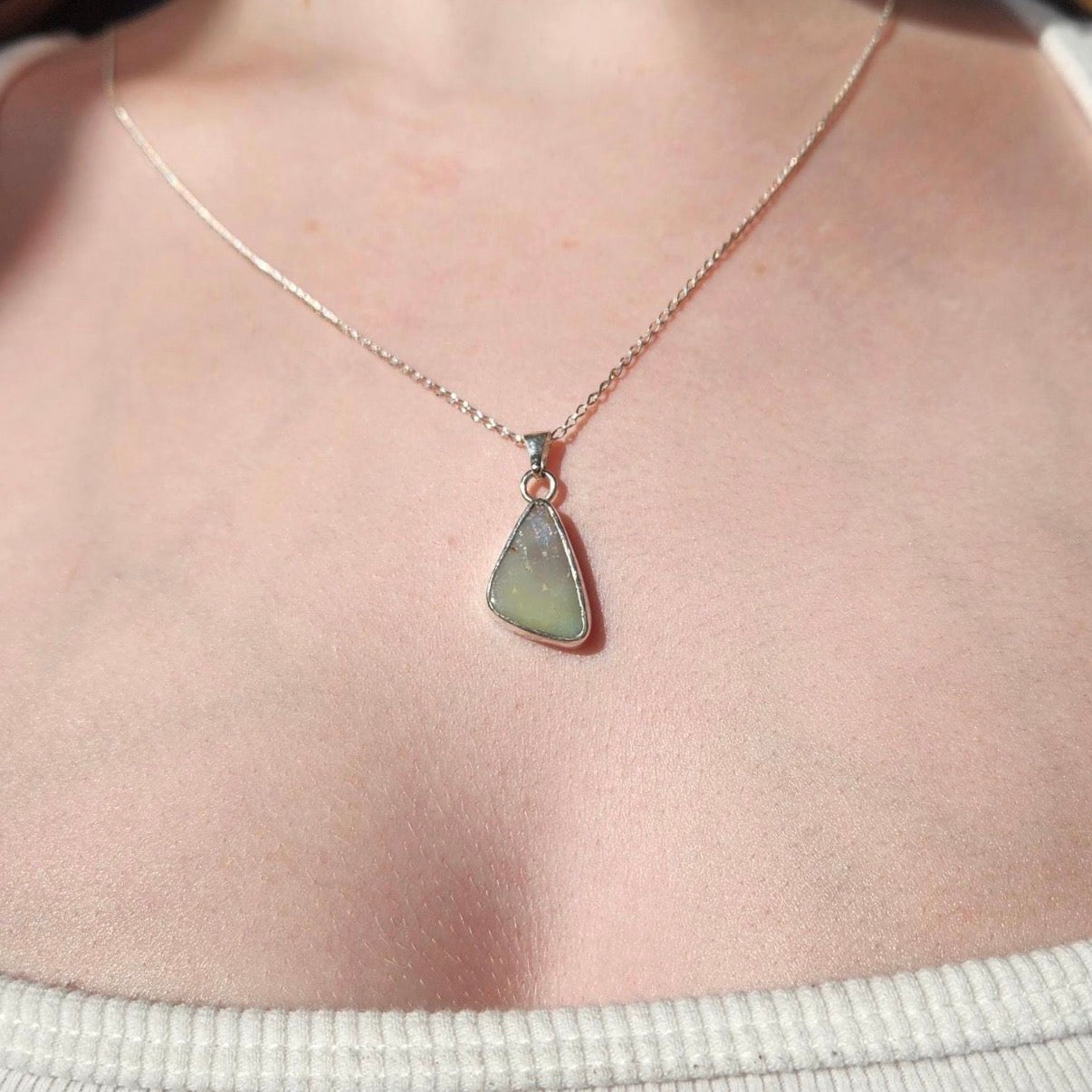 Solid Boulder Opal Necklace Pendant
