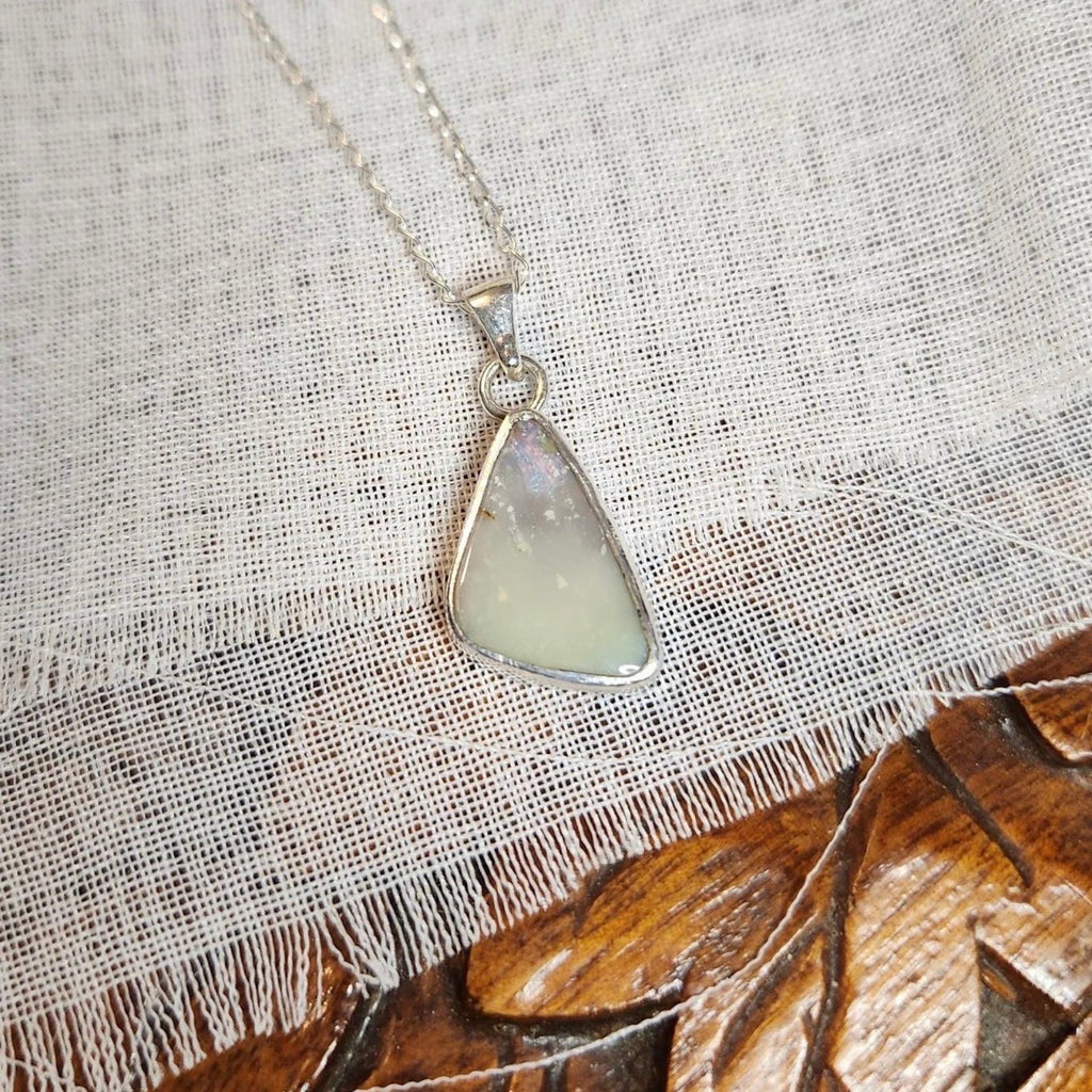 Solid Boulder Opal Necklace Pendant