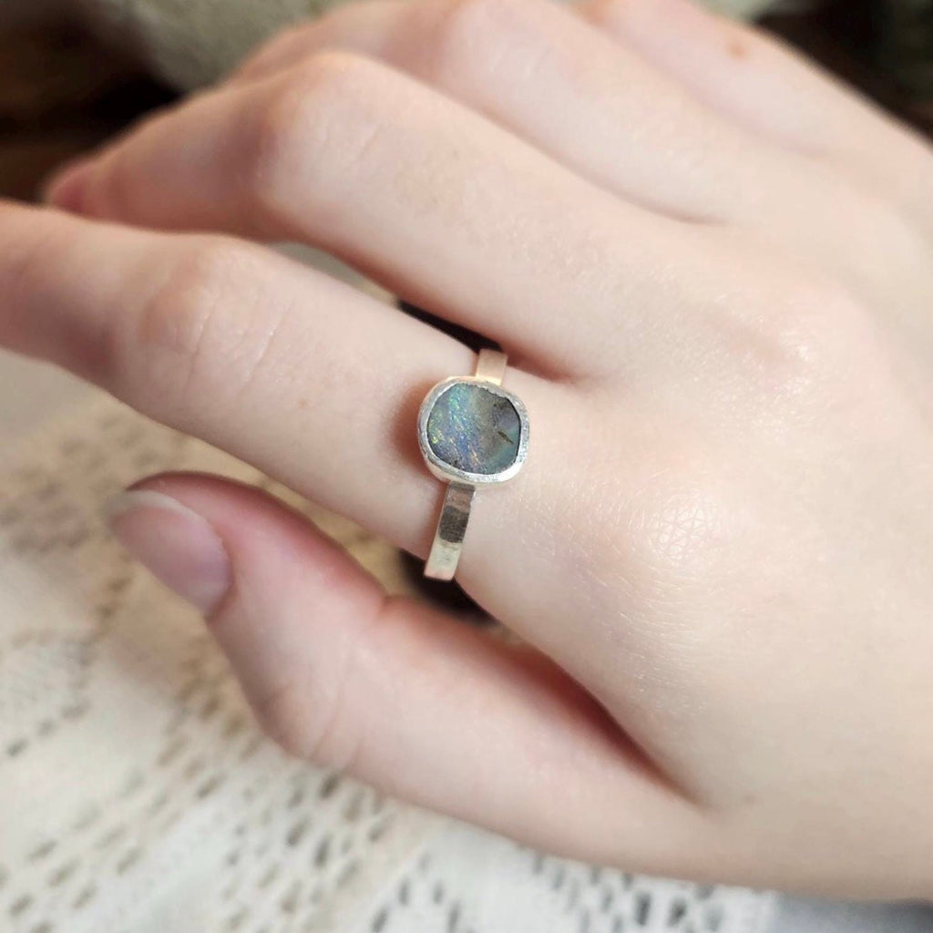 Solid Boulder Opal Ring | Size 9.25 / Size S