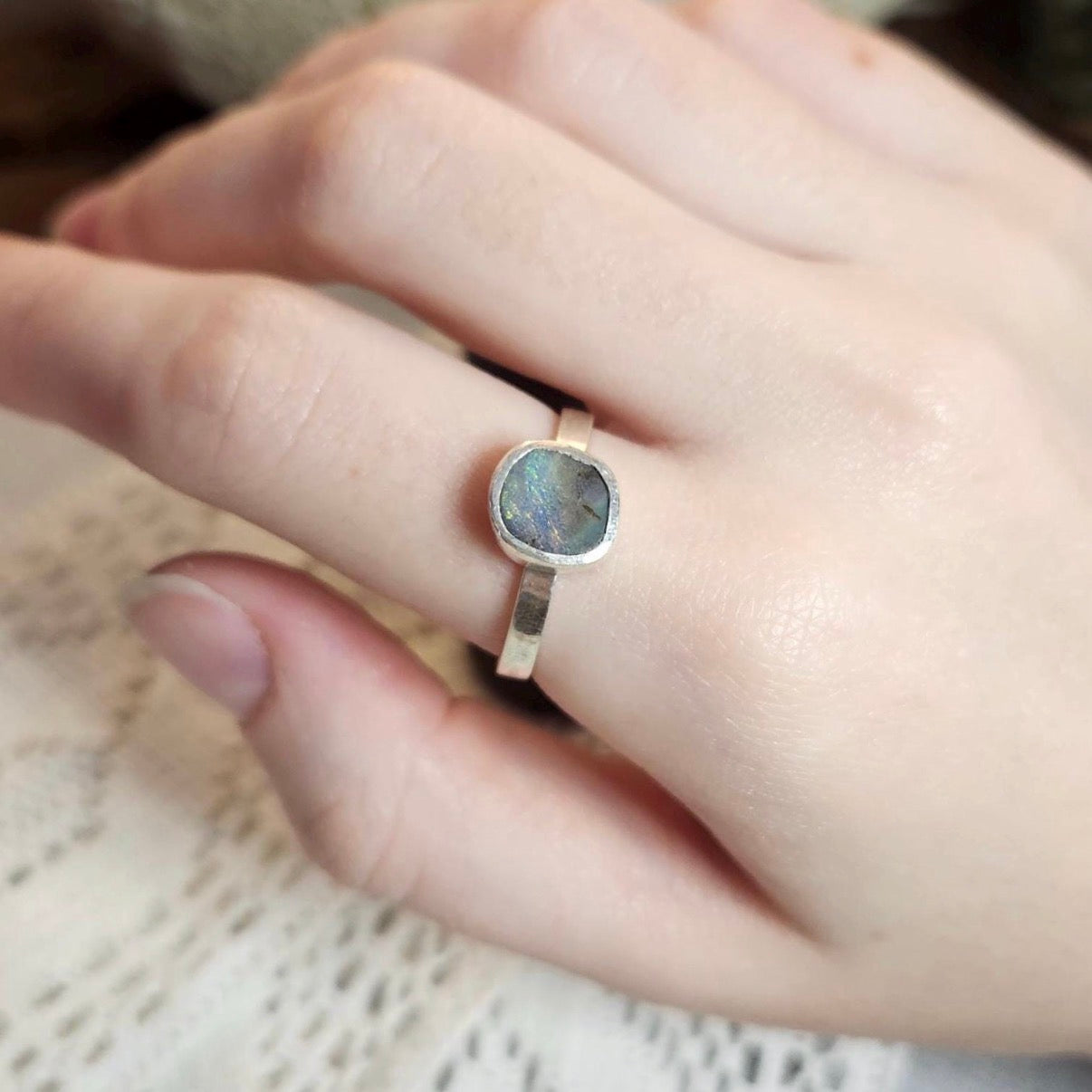 Solid Boulder Opal Ring | Size 9.25 / Size S