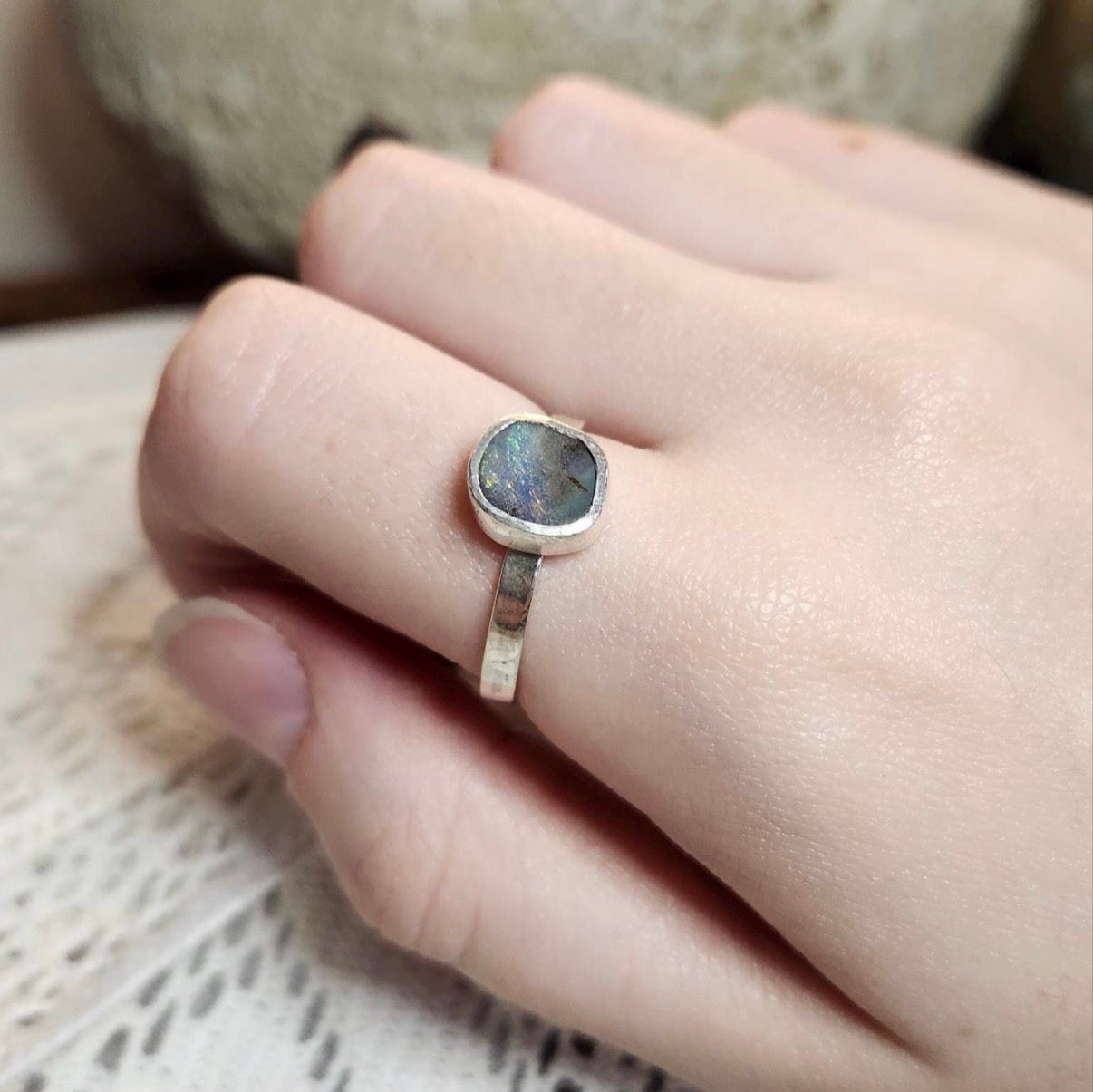 Solid Boulder Opal Ring | Size 9.25 / Size S