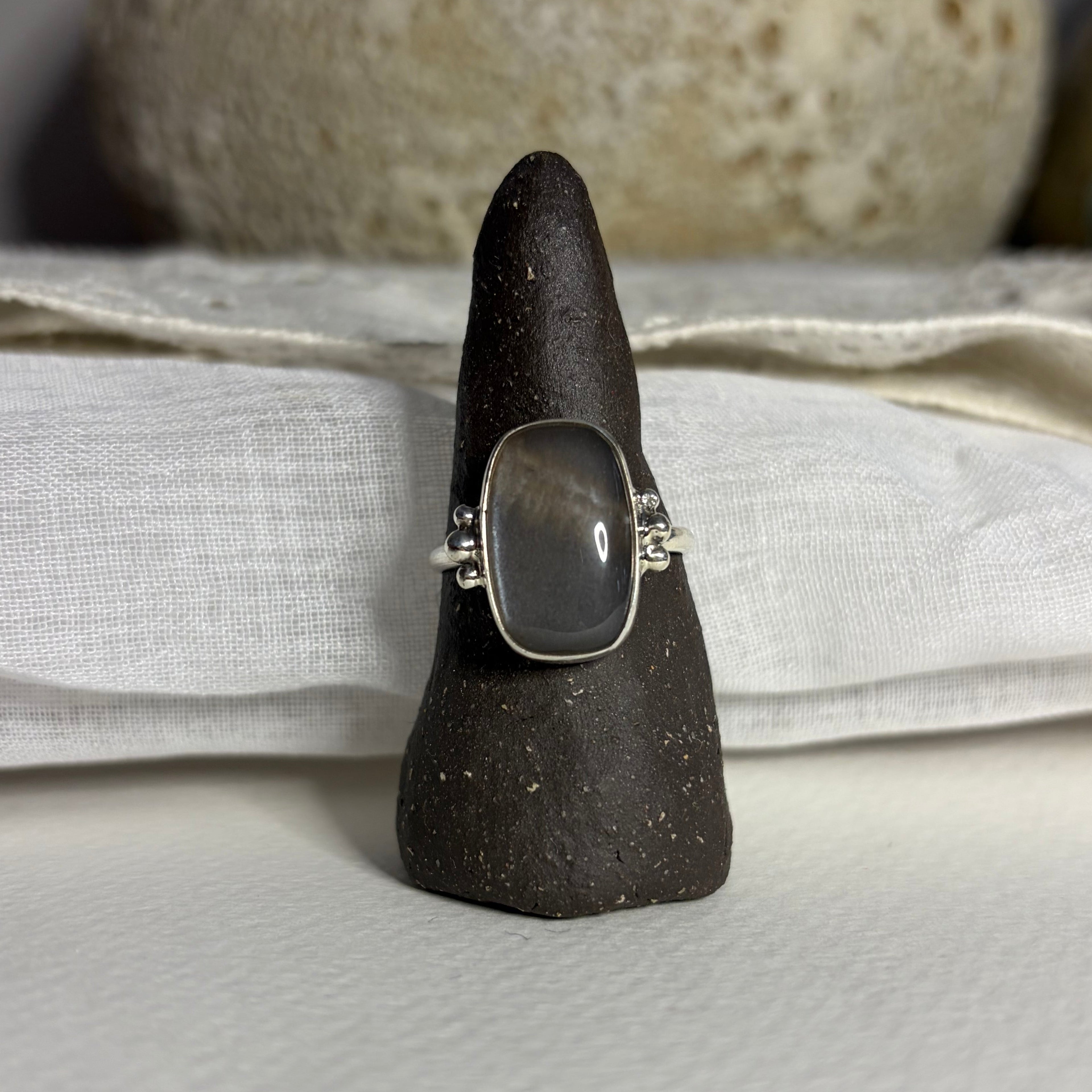 Grey Moonstone Statement Ring | Size 10.25 \ Size U