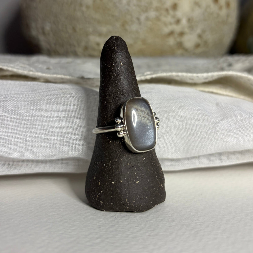 Grey Moonstone Statement Ring | Size 10.25 \ Size U