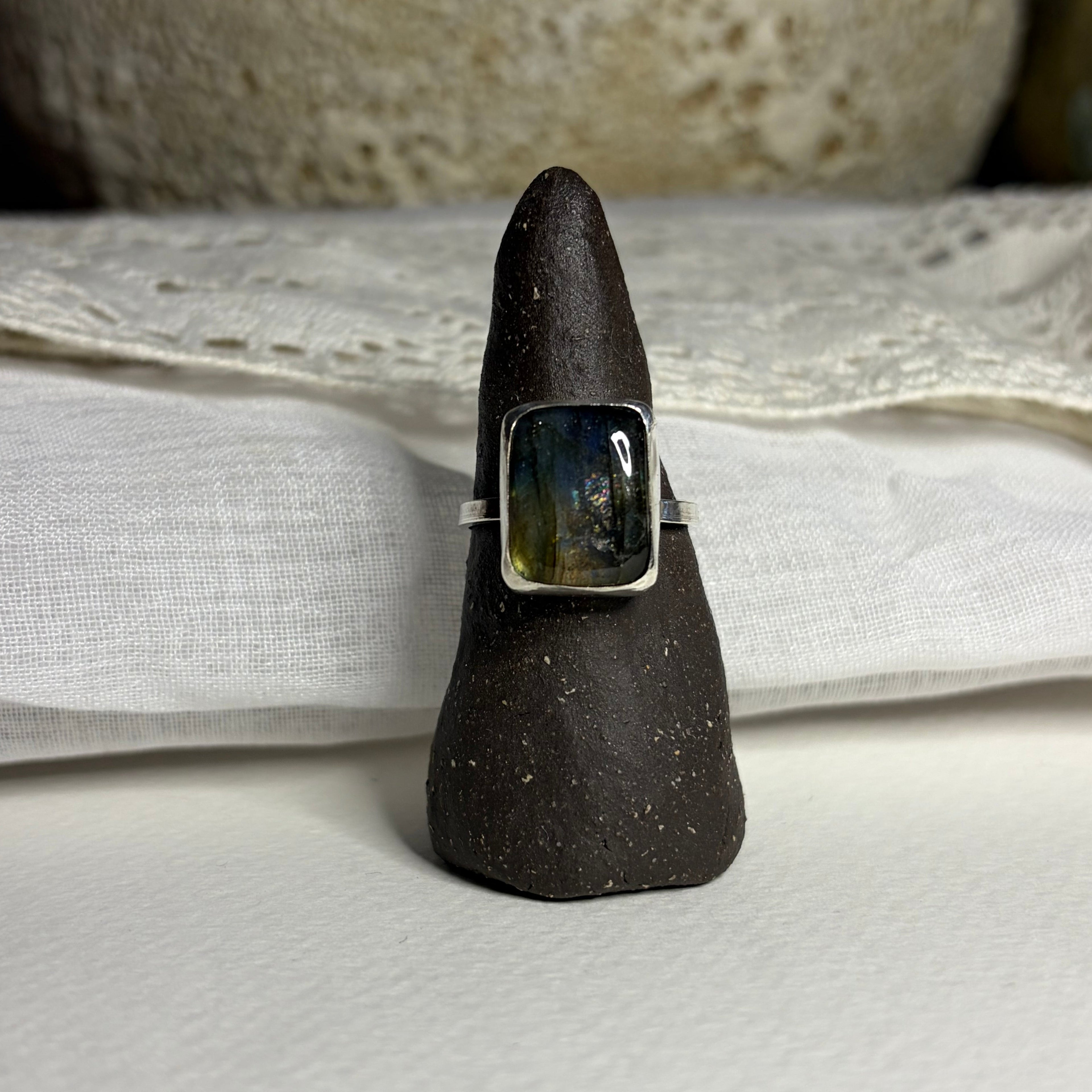 Labradorite Chunky Ring | Size 8.75 / Size R