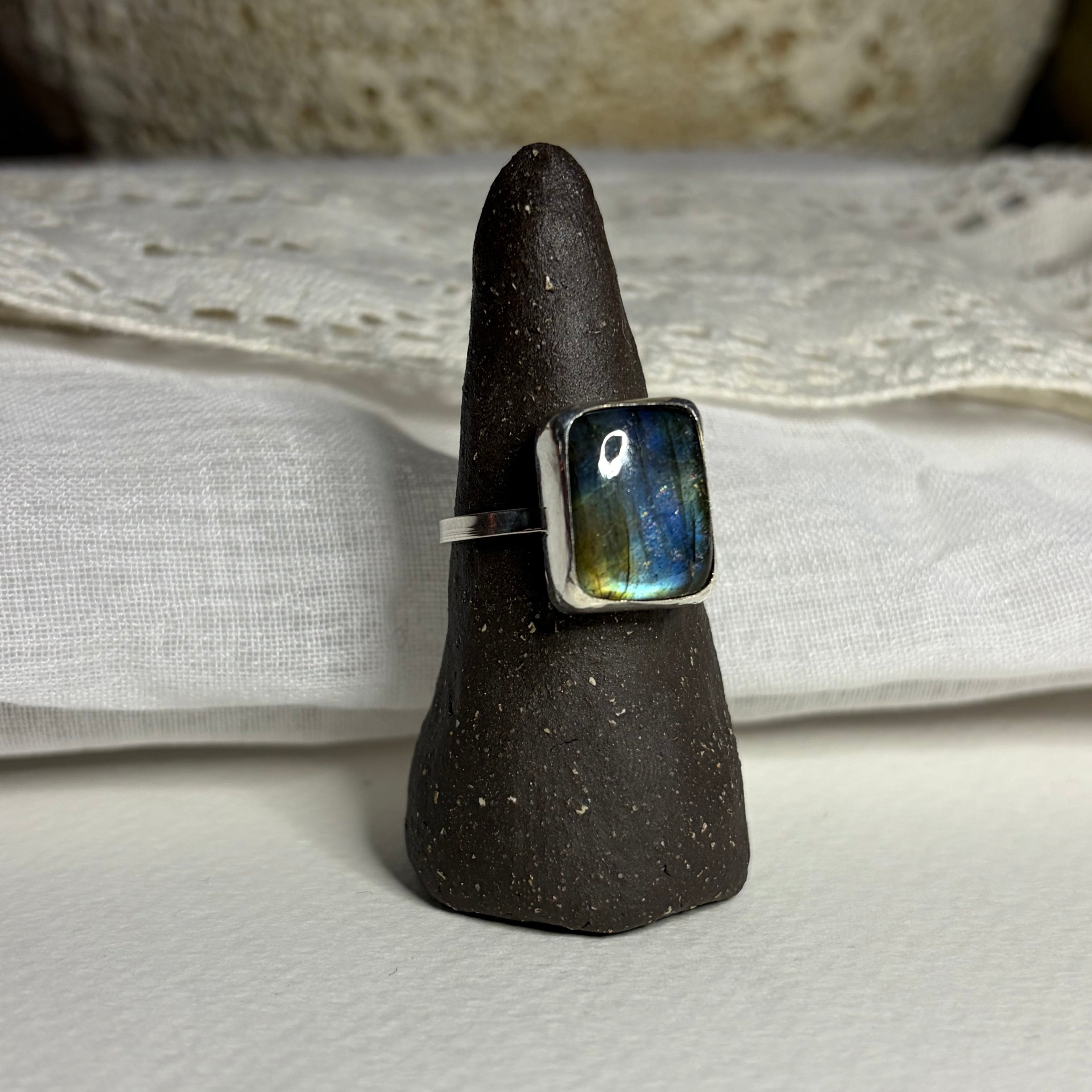 Labradorite Chunky Ring | Size 8.75 / Size R