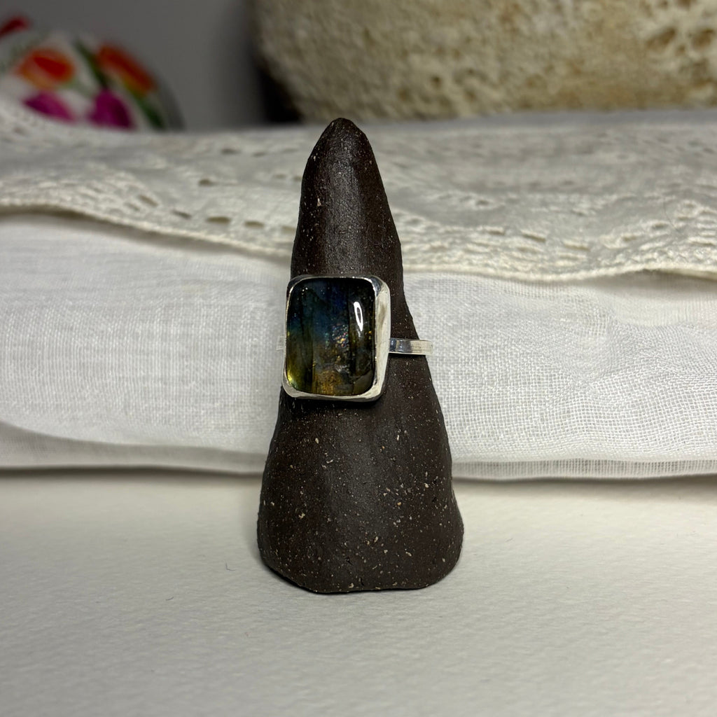 Labradorite Chunky Ring | Size 8.75 / Size R