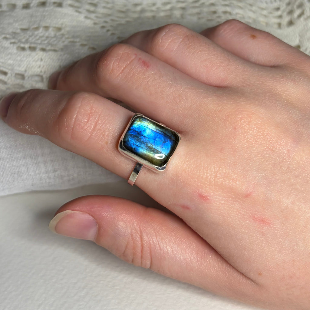 Labradorite Chunky Ring | Size 8.75 / Size R
