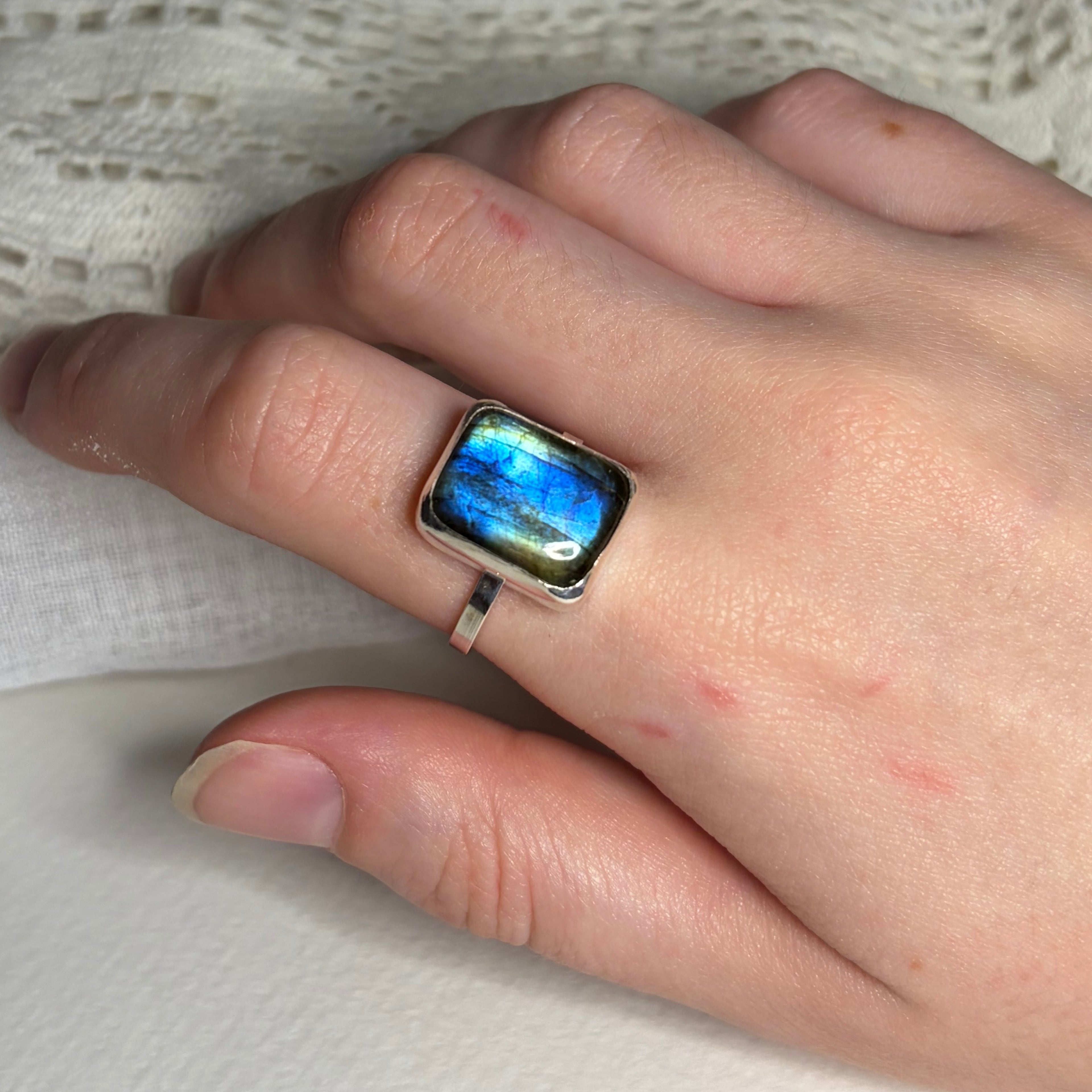 Labradorite Chunky Ring | Size 8.75 / Size R