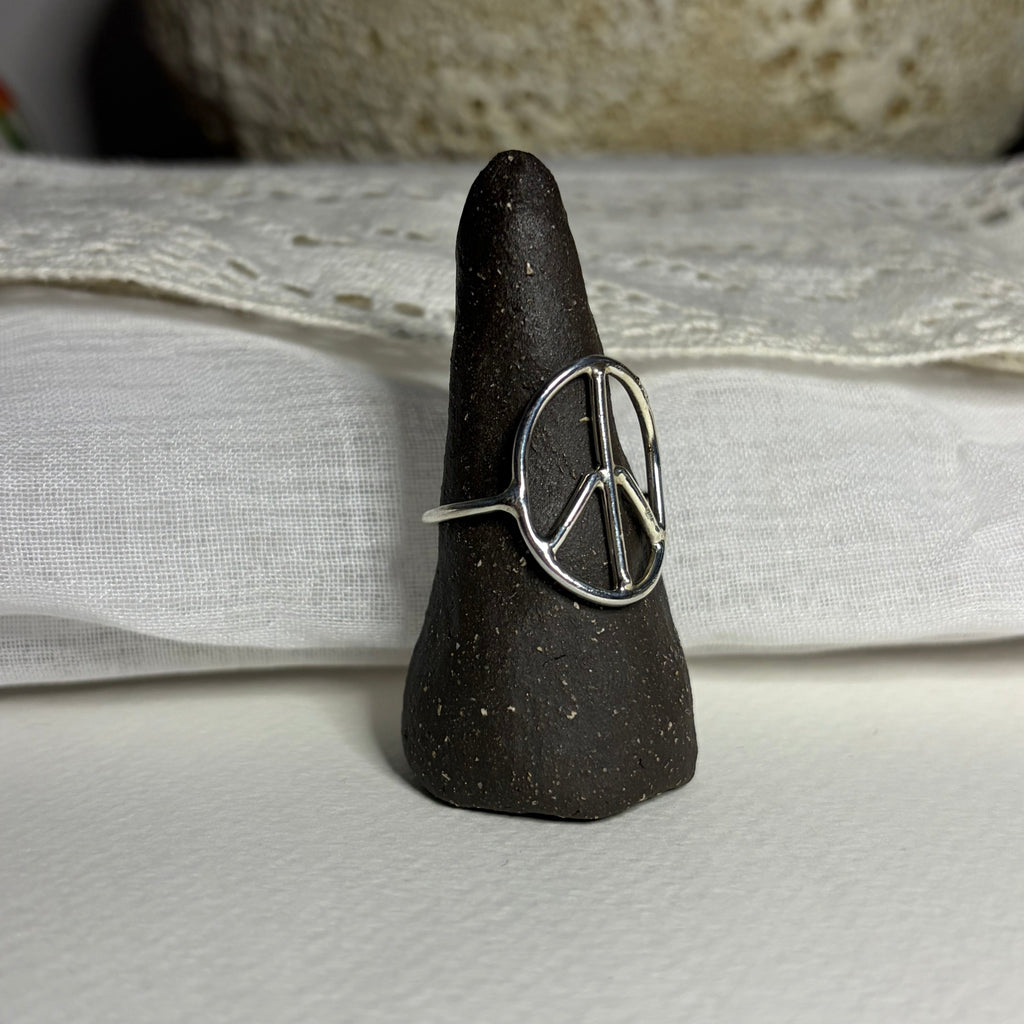 Peace Sign Silver Ring | Size 10.75 / Size V