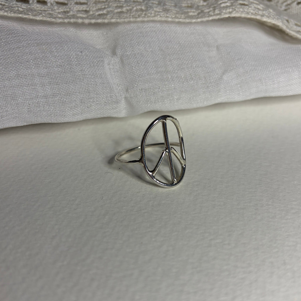 Peace Sign Silver Ring | Size 10.75 / Size V