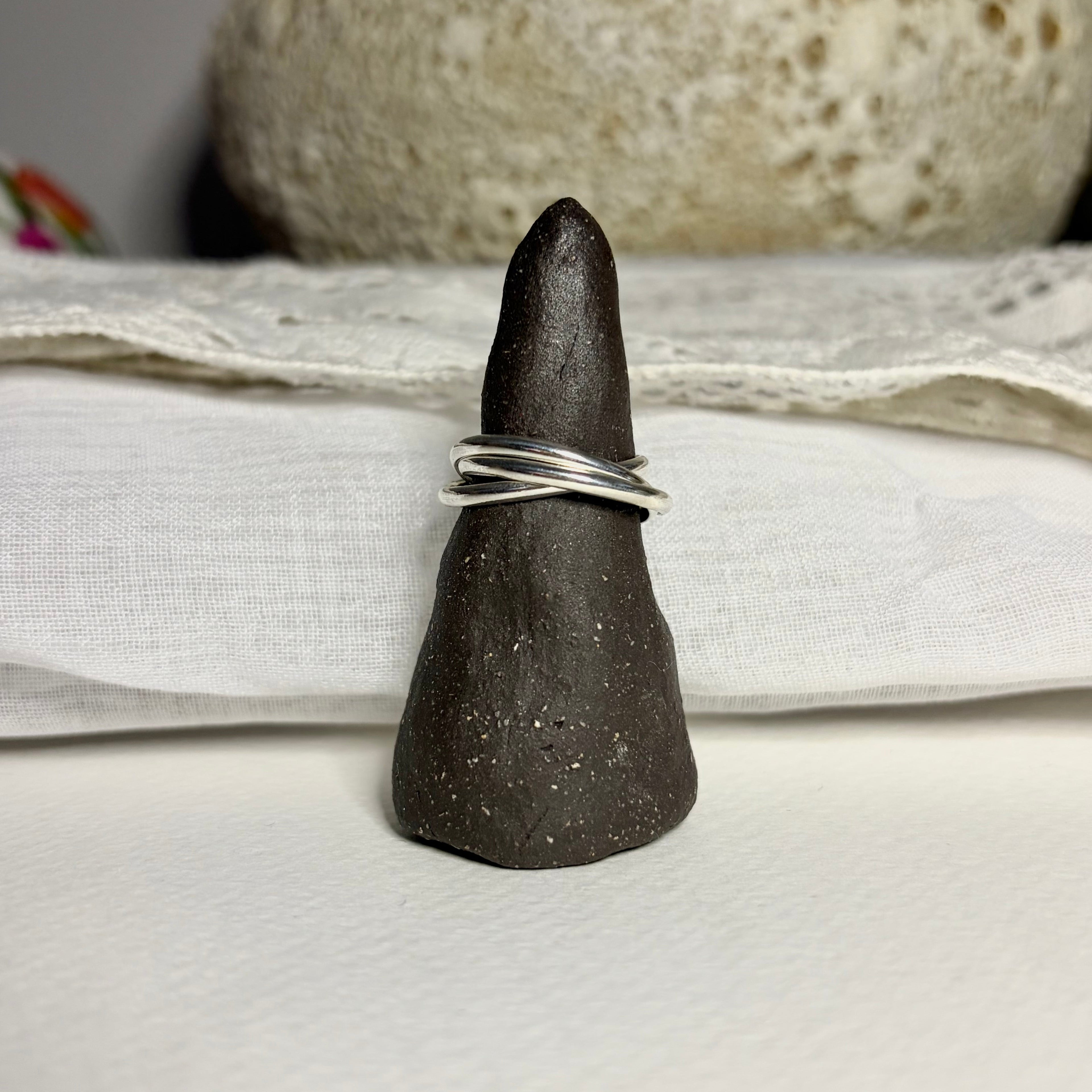 Silver Triple Rolling Ring | Size 6.75 / Size N