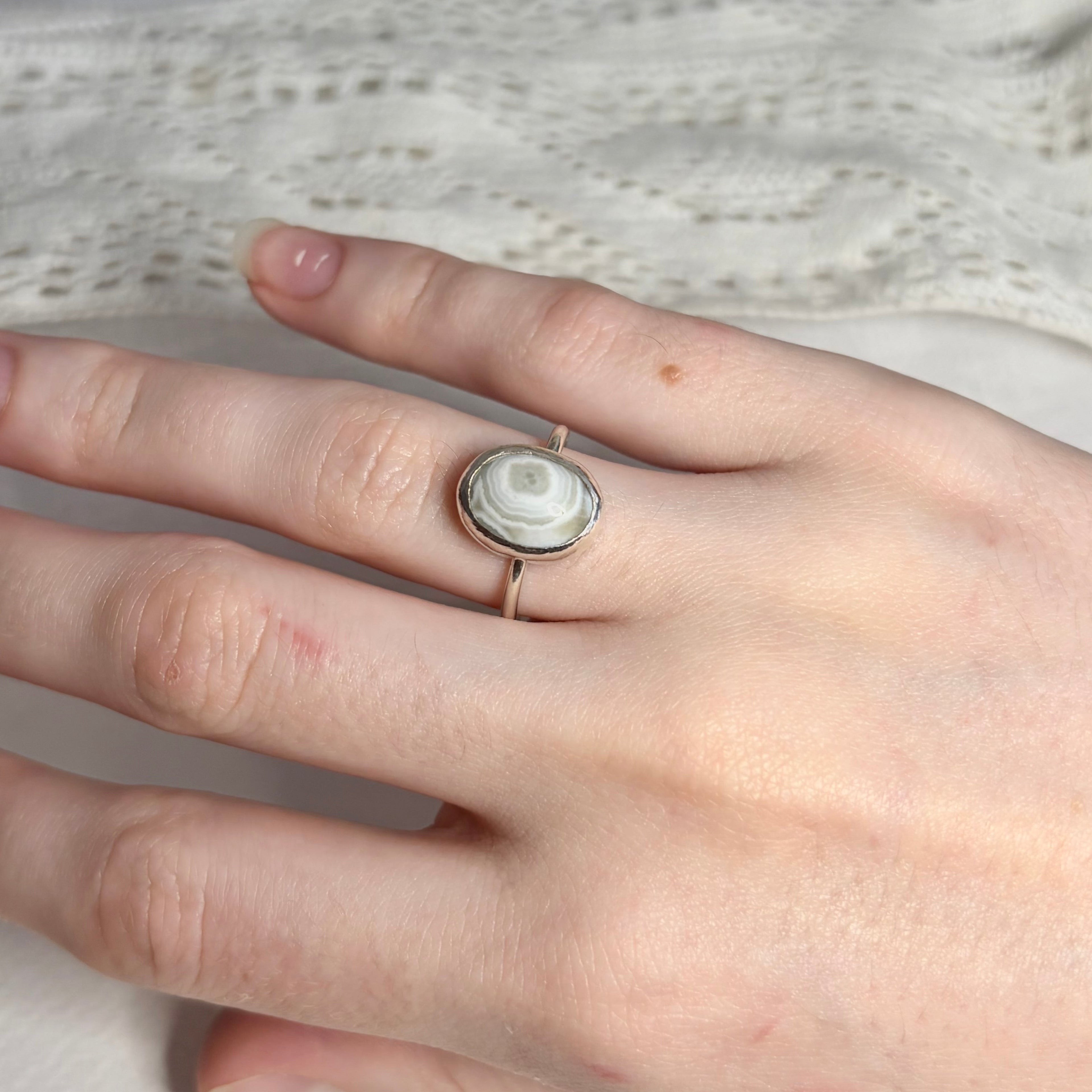 Grey Ocean Jasper Ring | Size 5.75 / Size L